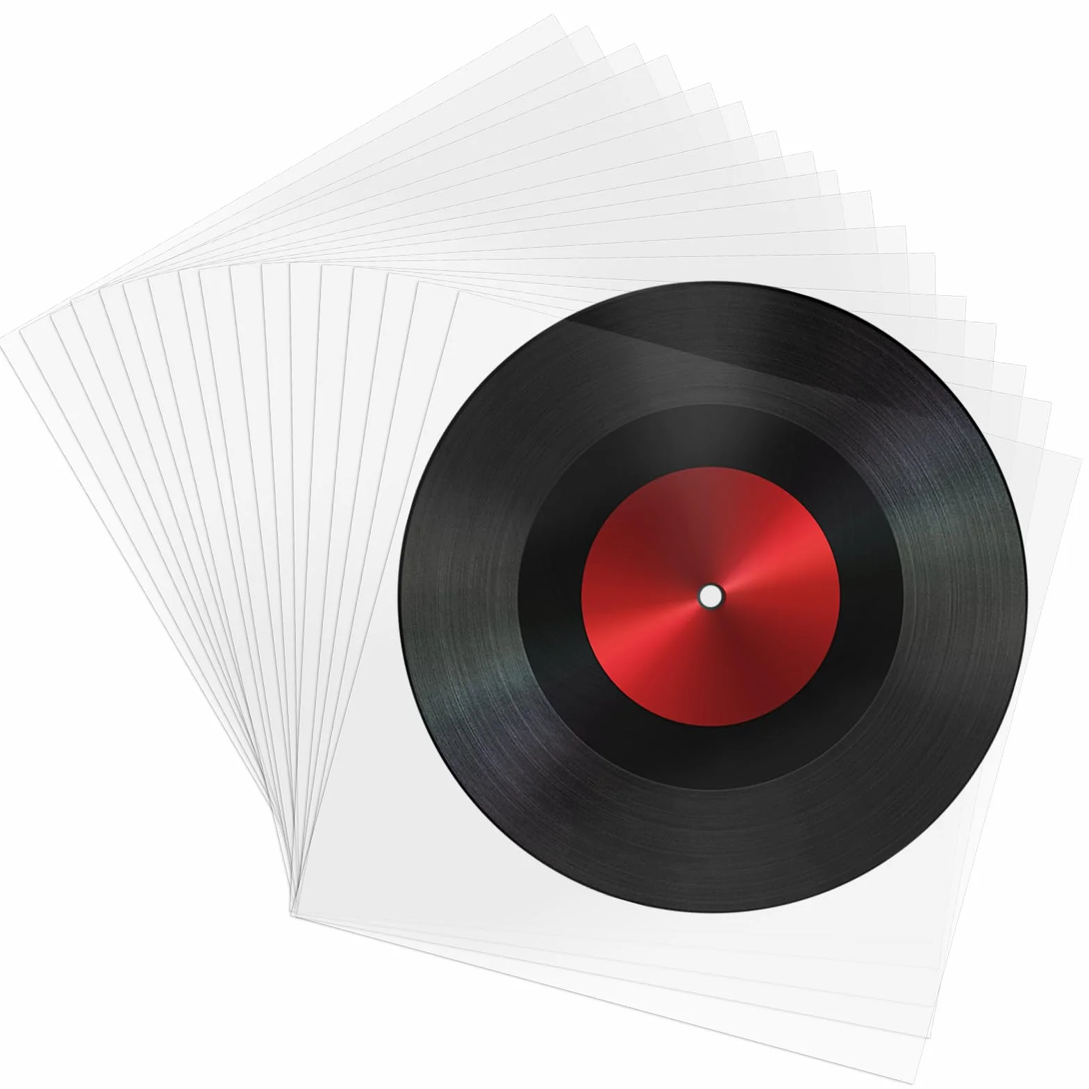 DGN 100 Pezzi 7 Pollici Buste Vinili Esterne, 19 x 19 cm Plastica Buste per Vinili, Dischi Vinile 45 Giri, Molto Trasparenti, Robuste e Antistatiche, Protezione Ottimale pour Singoli 7"" LP Dischi