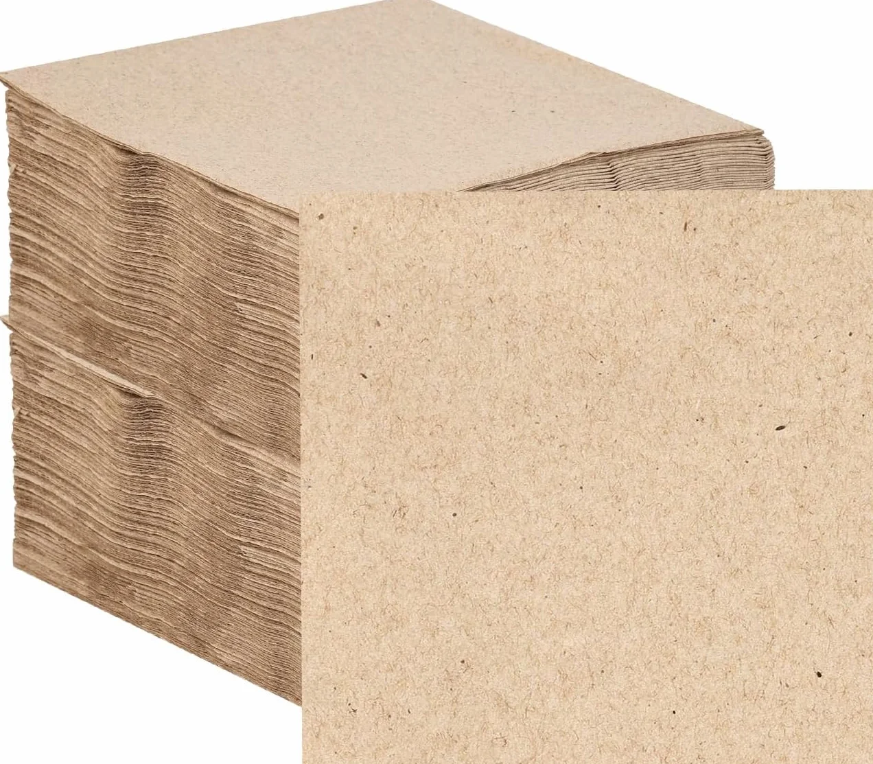 Tovaglioli di Carta Riciclata Morbidi Marrone Monouso 33cm 2 Strati Kraft Non Sbiancato Eco