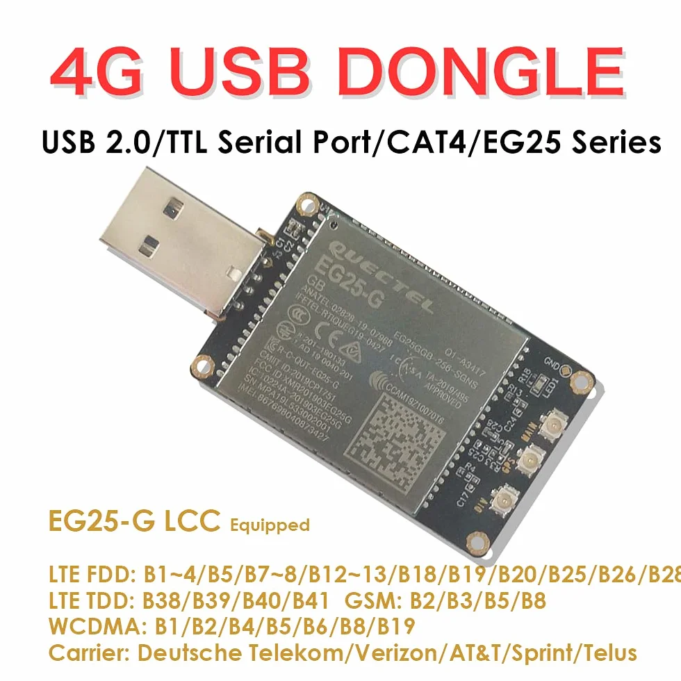EXVIST 4G LTE USB Dongle W/EG25-G LCC IoT/M2M-ottimizzato LTE Cat 4 Modulo SIM Card Slot GPS per Globale