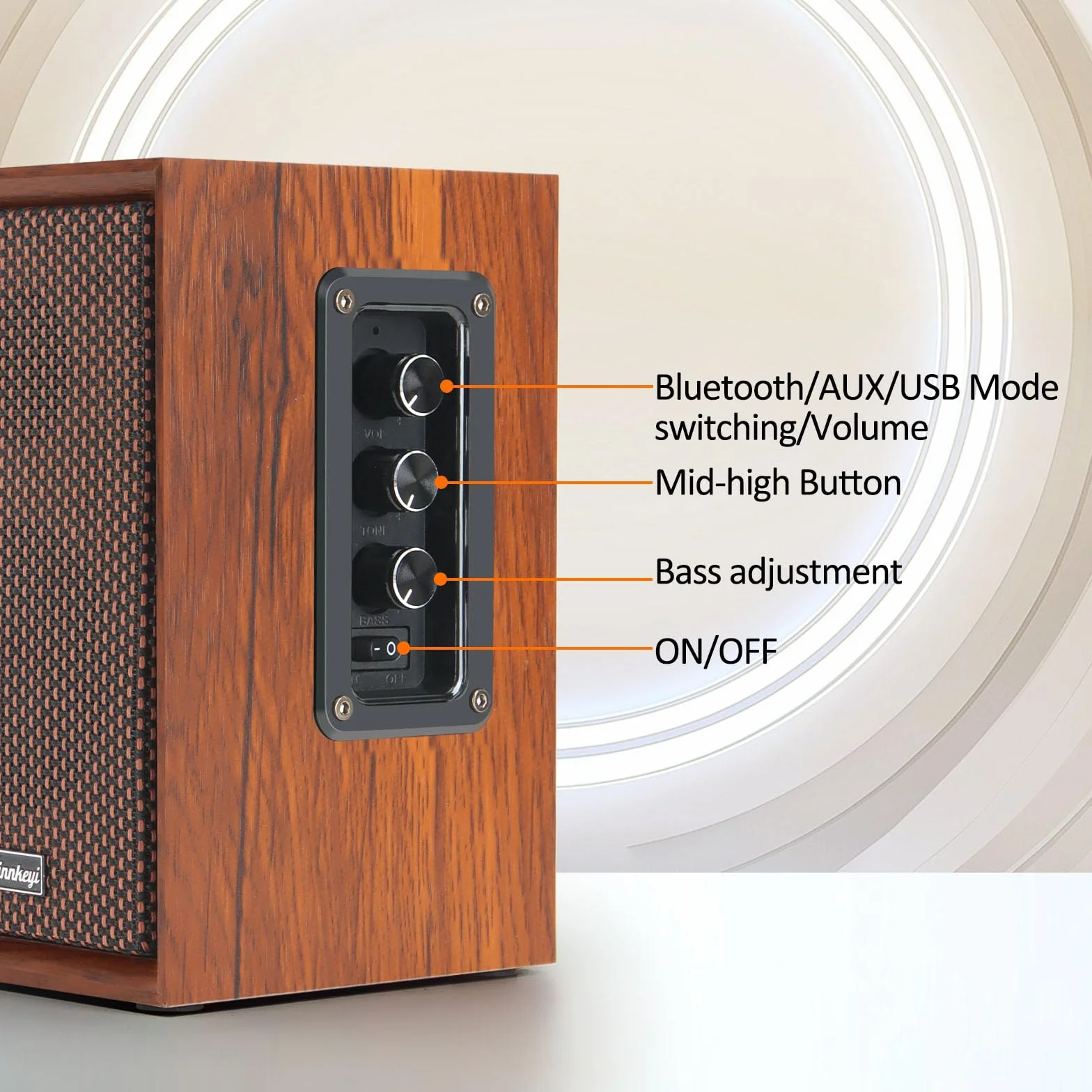 Altoparlanti da Scaffale Attivi Hi-Fi 40W DSP 2.0 in Legno Bluetooth USB RCA AUX per PC TV Laptop