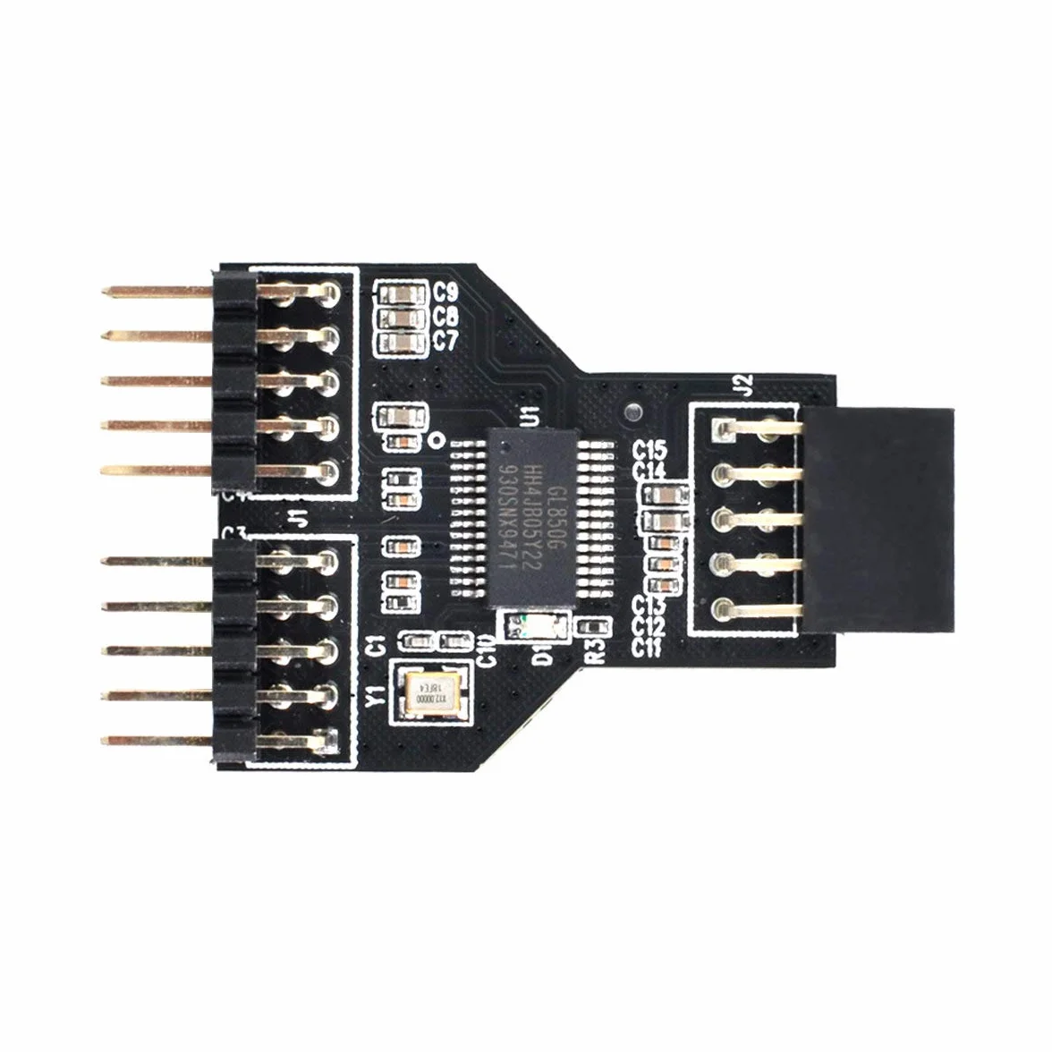 Scheda madre Cablecc 9pin USB 2.0 Header da 1 a 2 Prese femmina HUB Connettore Adattatore Porta Multilier