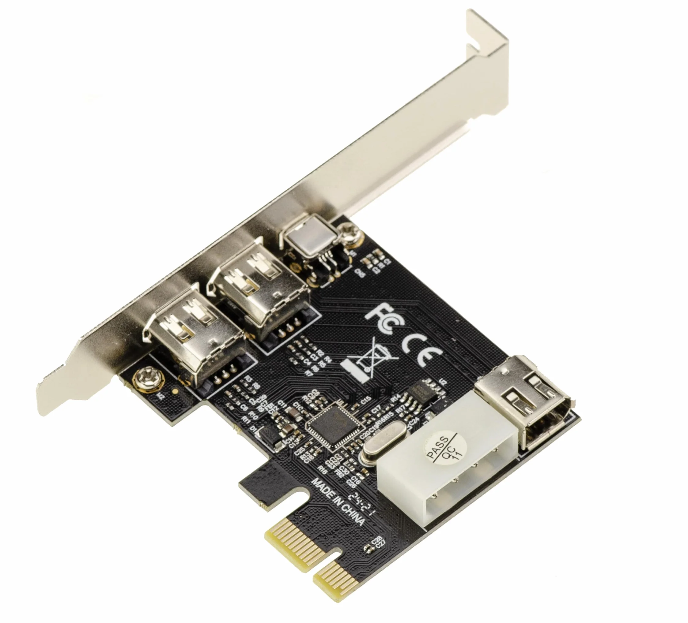 KALEA-INFORMATIQUE Scheda controller PCI Express PCIe a FireWire 400 IEEE1394a 2+1 porte 6 punti e 4 punti con chipset via VT6315. con cavo Ilink e staffe a basso e alto profilo