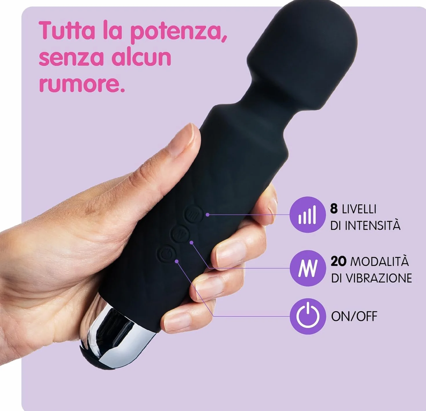 Vibratore Sessuale per Donna Oliver James - Stimolatore Punto G con 8 Velocità e 20 Modalità - Nero Intenso