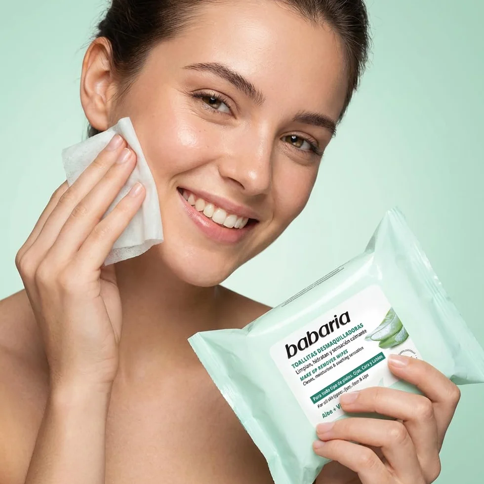 Babaria Salviette Struccanti Con Aloe Vera 25 Pezzi Struccante Viso Occhi Per Tutti i Tipi di Pelle