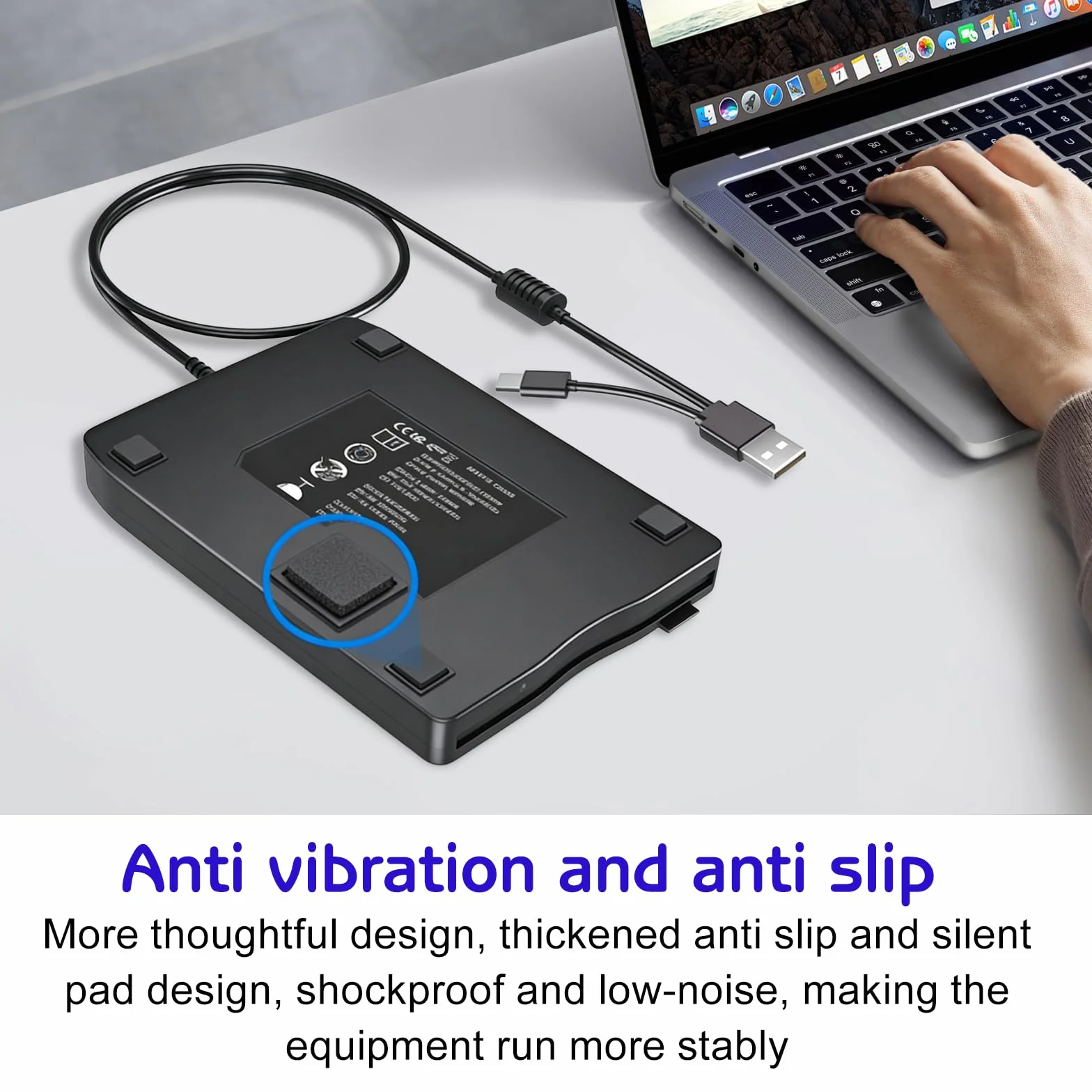 GBKDQQ Unità floppy esterna USB portatile FDD 1,44 MB 3,5 pollici: Slimline Floppy Disk Drive Lettore di schede esterno Accessori per computer Esterno Rimovibile Compatibile con PC e MAC, Plug and