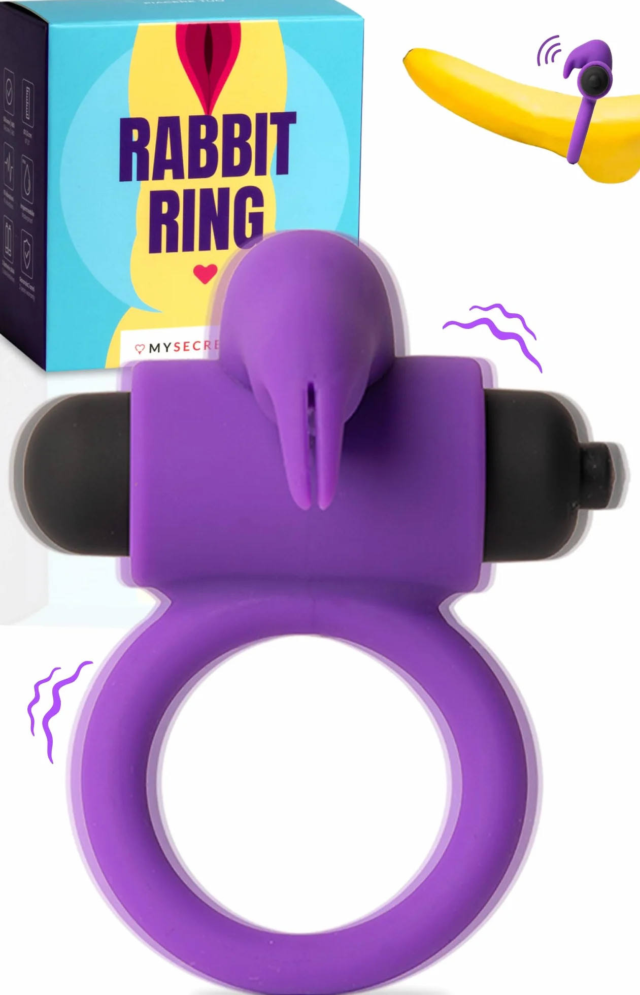 MySecretCase Anello Pene Uomo Sextoys - Anello Vibrante Per Lei E Lui, Cock Ring Vibratore Piccolo, Anello Per Erezione