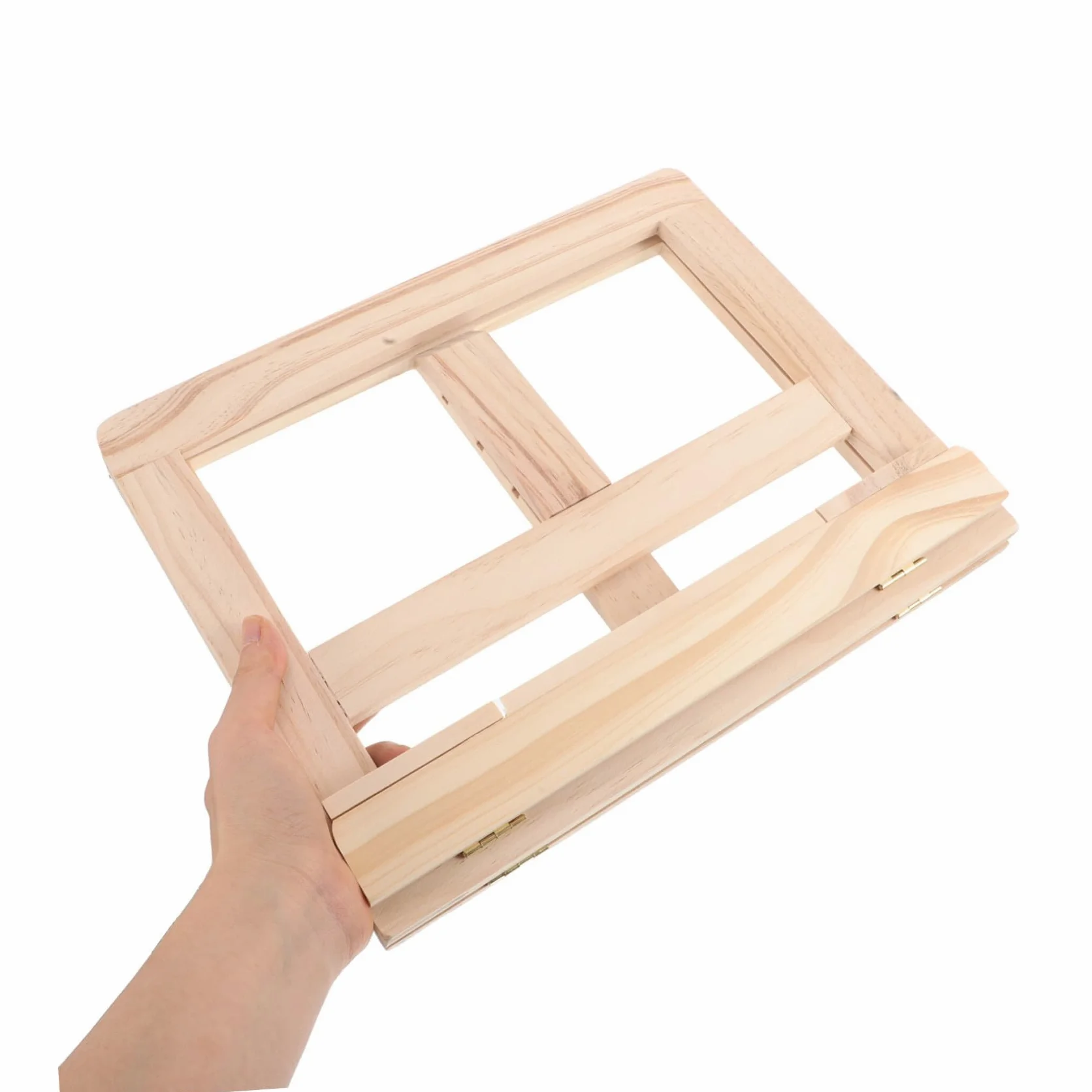 LABRIMP Supporto in Legno Regolabile per Ricettari e Laptop Pieghevole con Fissaggio Pagine