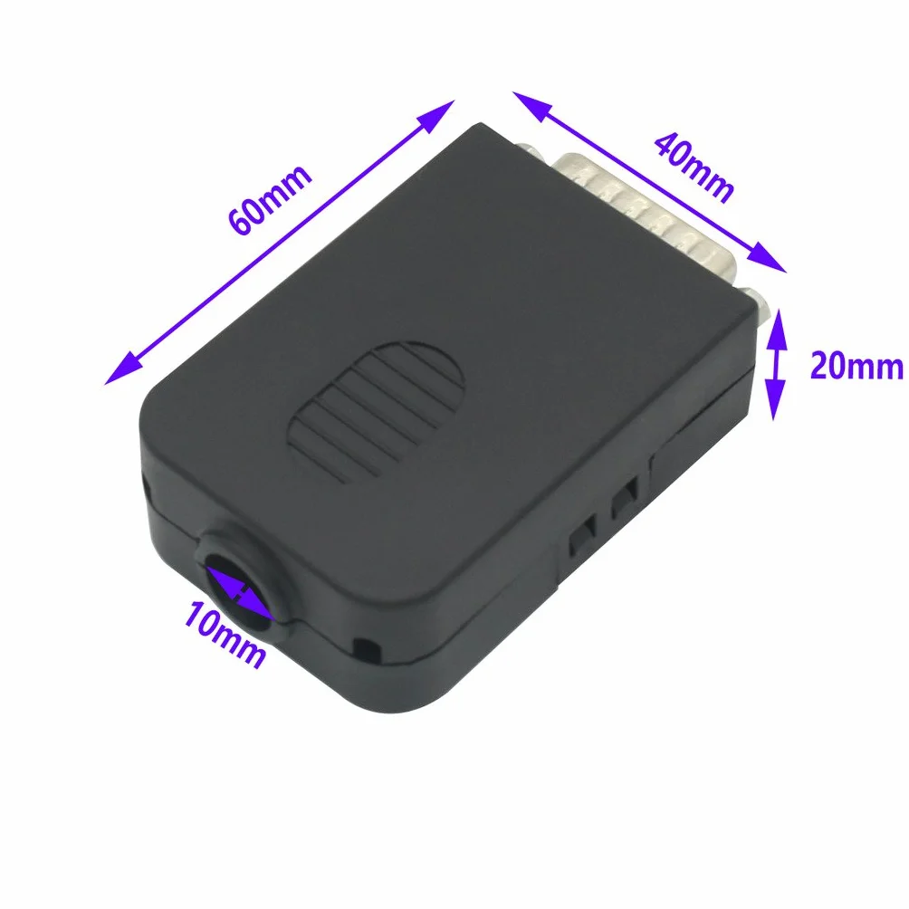 DB15 Breakout Adattatore porta 15 pin a terminale Modulo di segnale con alloggiamento (connettore maschio, vite con custodia)