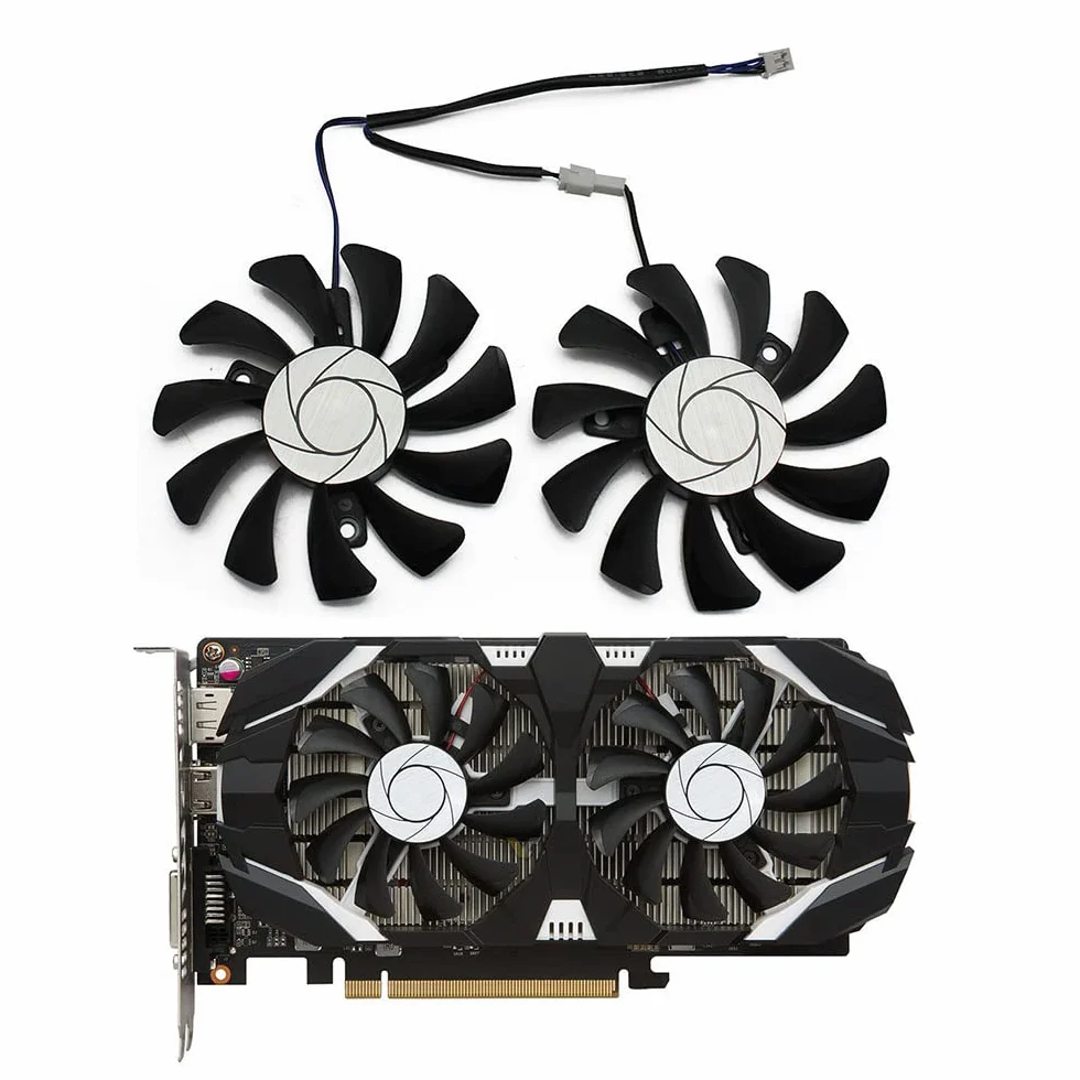 75Mm 2Pin GTX1050Ti GPU Cooler DUAL Fan per GTX 1050Ti GTX-1050-Ti-4GT-OC Raffreddamento Della Scheda Grafica