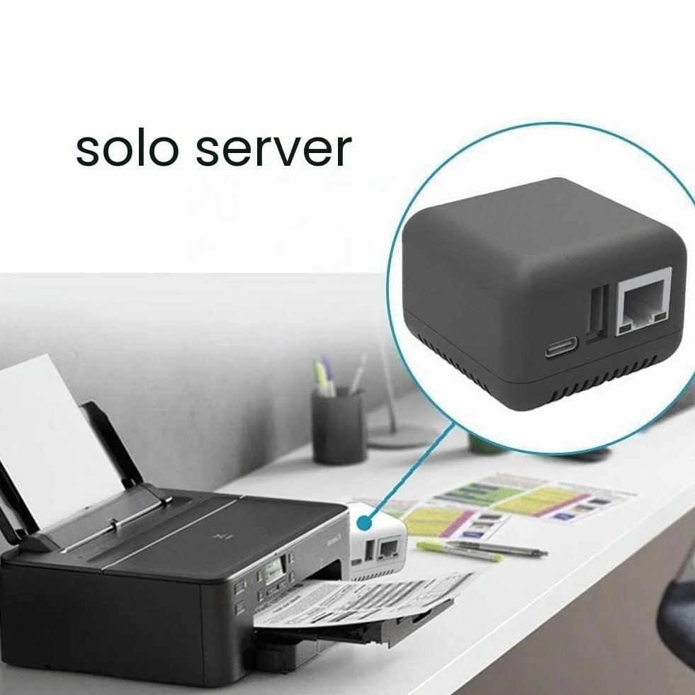 PLGEBR Mini NP330 Server di stampa USB 2.0 di rete (Versione LAN di stampa su rete/WIFI/BT/WIFI Cloud) 10/100Mbps Porta Ethernet RJ-45