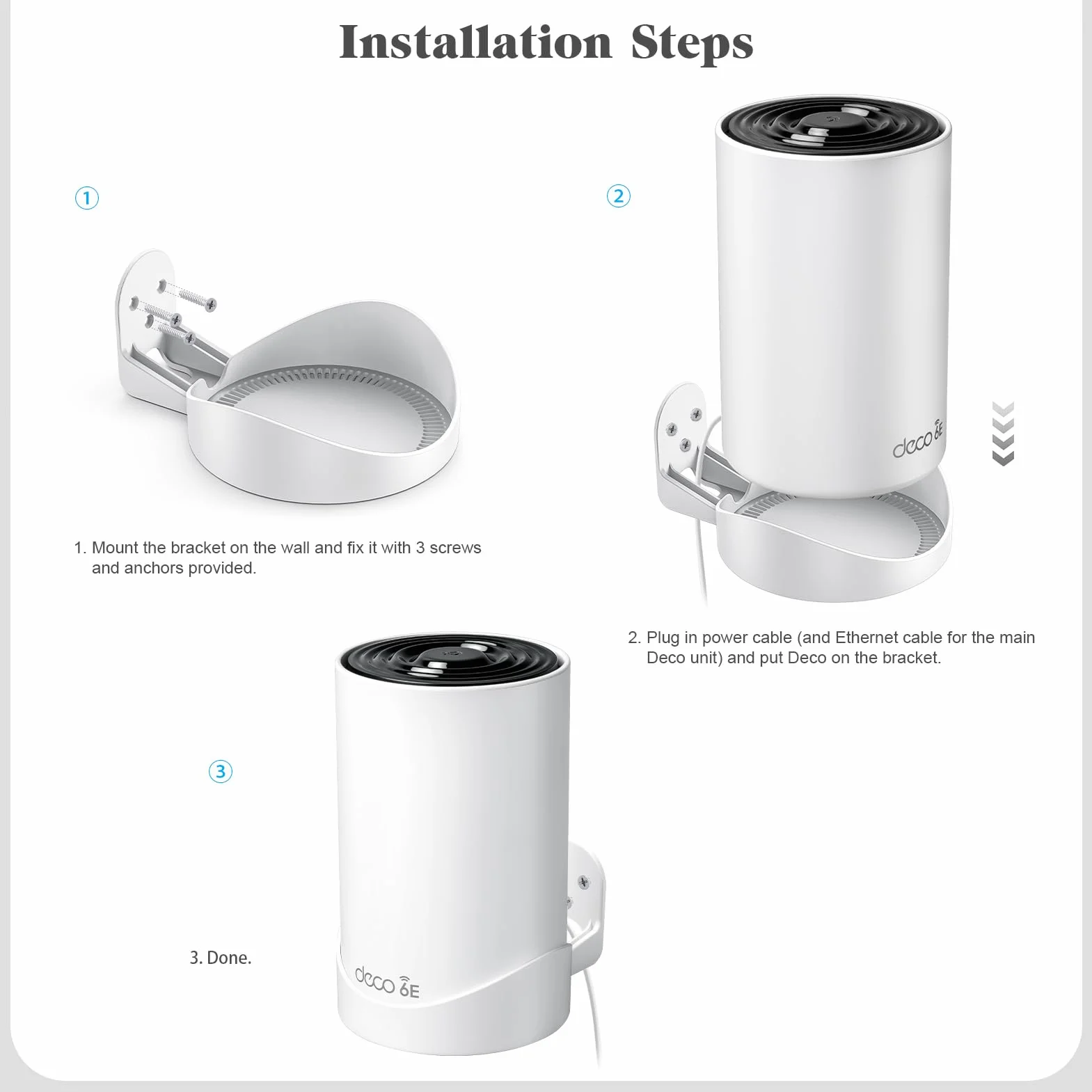 Staffa Supporto di montaggio a parete per TP-Link Deco XE75 Pro/XE75/PX50 (confezione da 1)