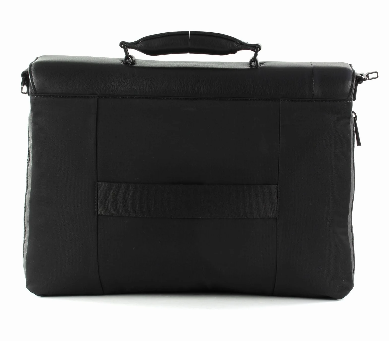 PIQUADRO P16 Cartella con patta ed espansione in pelle e tessuto porta PC 15" ad uno scomparto