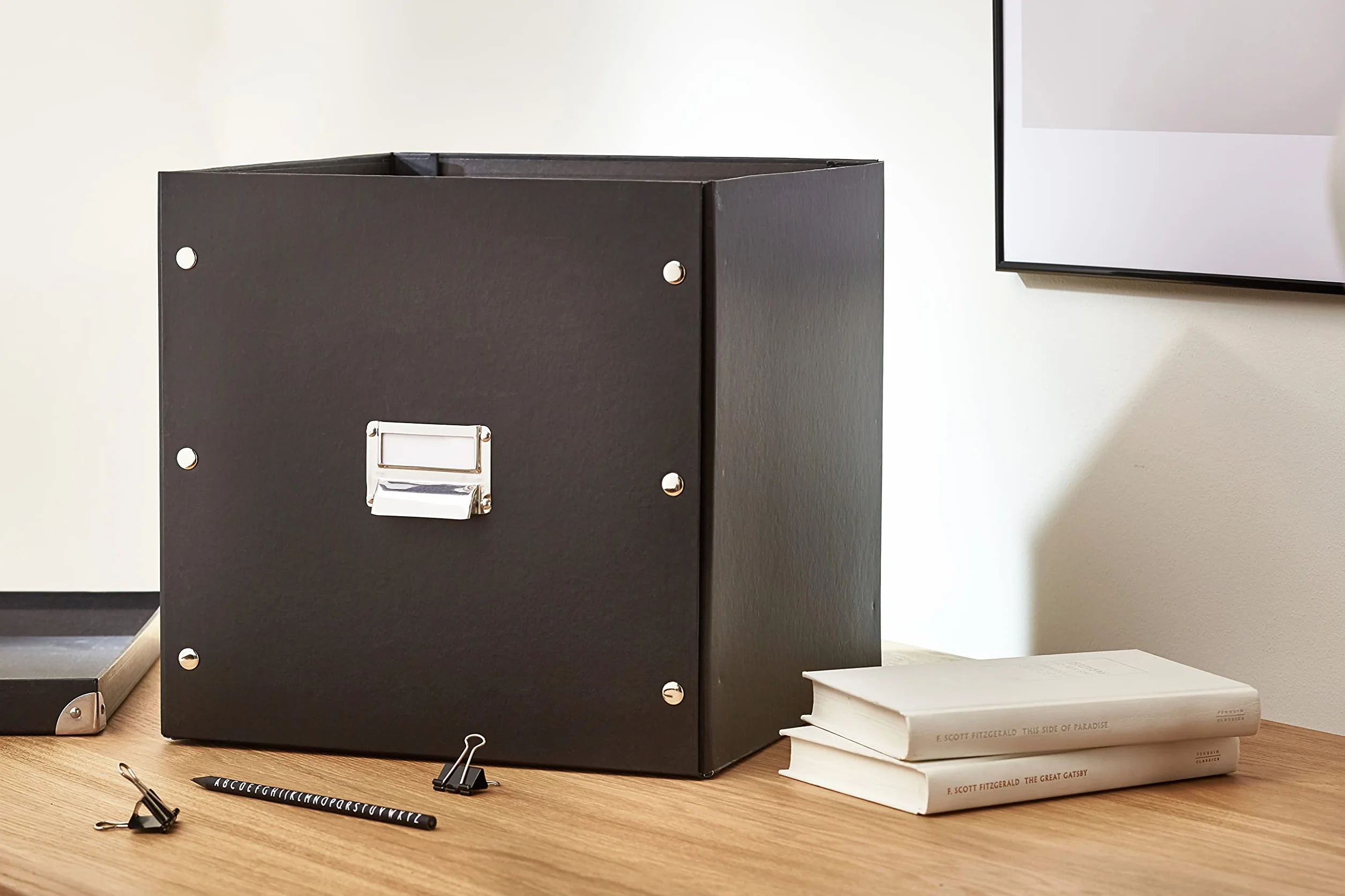 Zeller 17635 Scatola per archiviazione in cartone, 33.5 x 33 x 32 cm, colore: Nero