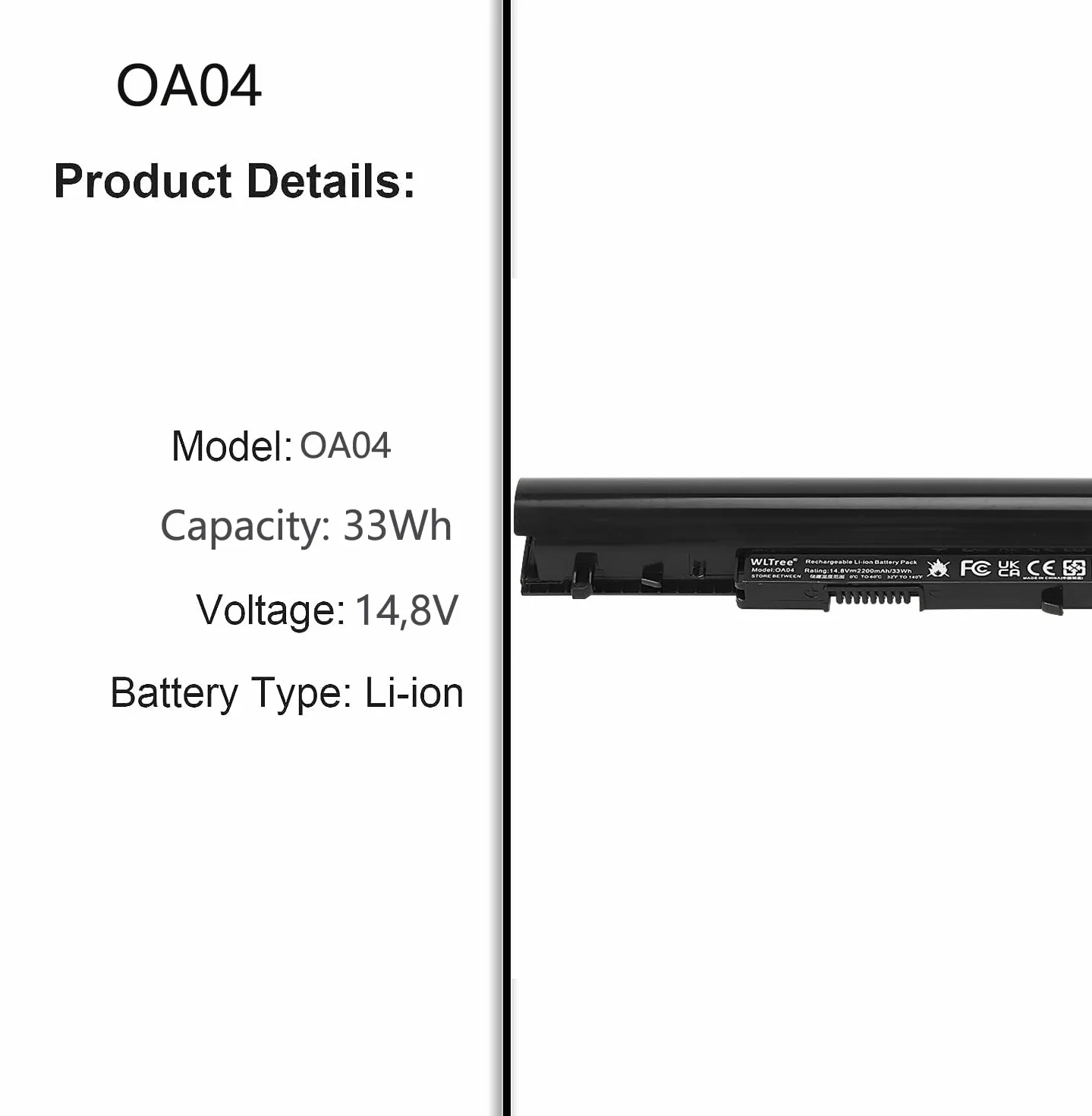 OA04 740715-001 Batteria Laptop per HP 250 G2 250 G3 255 G2 255 G3 256 G3 240 G2 240 G3 245 G2 245 G3 246 G3 HSTNN-LB5S 746644 1-001 746458-851 15-G094SA 15-S000 HSTNN-LB5Y HSTNN-PB5Y Battery