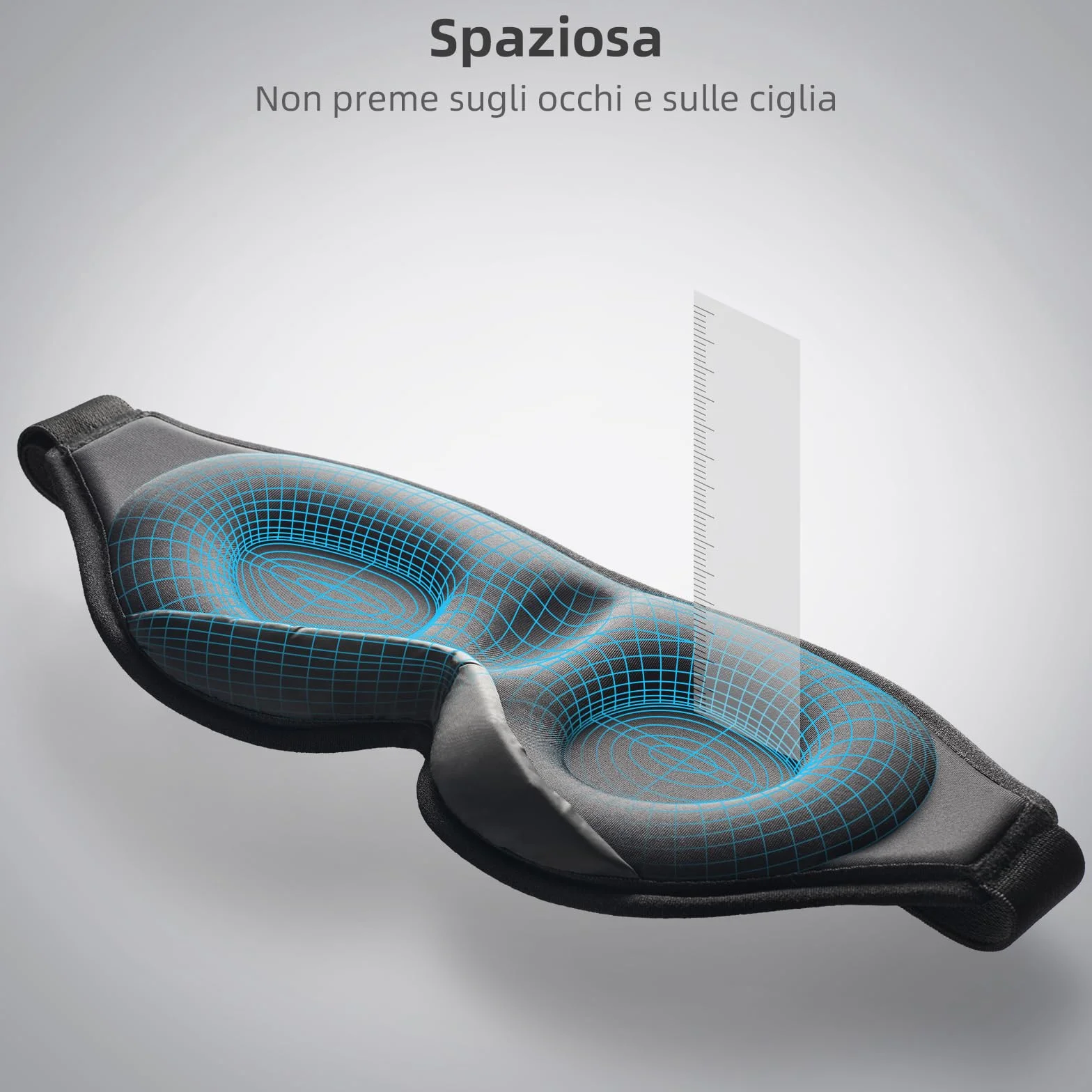 Mascherina per Dormire Innovativa Blocca Luce 99.99% per Uomini Donne Nero