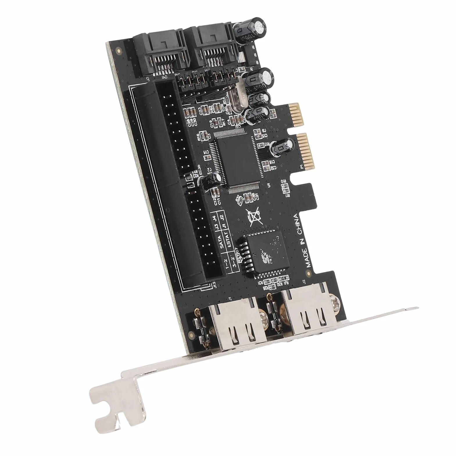 Bewinner Scheda Adattatore PCIe a IDE Scheda Controller PCI Express a Doppia Porta con velocità da 3 Gbs Supporto di Grande capacità per Dischi Rigidi ATA Opzioni di Archiviazione Versatili per