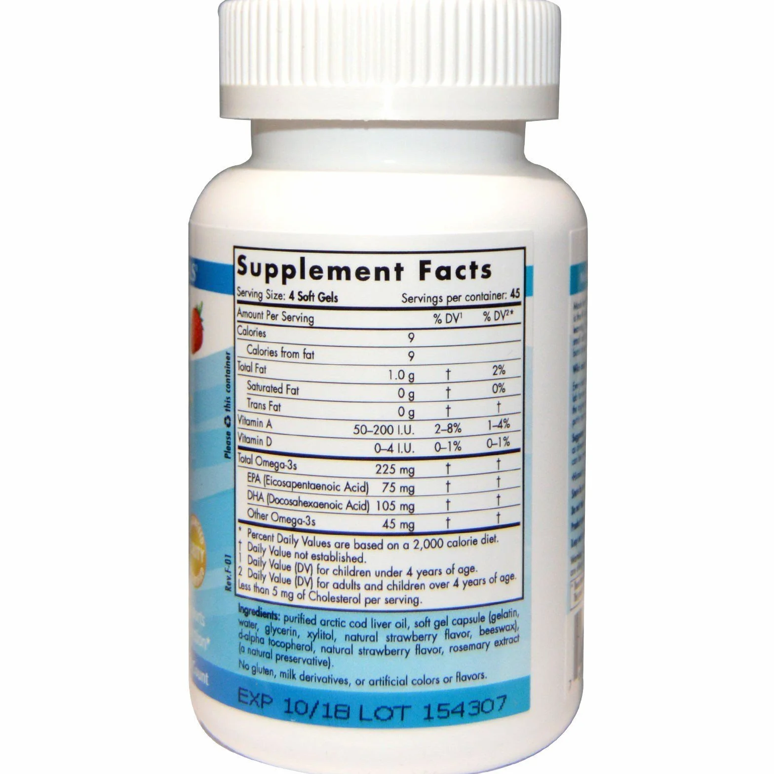 Nordic Naturals Children's DHA 250mg Strawberry 180 softgels