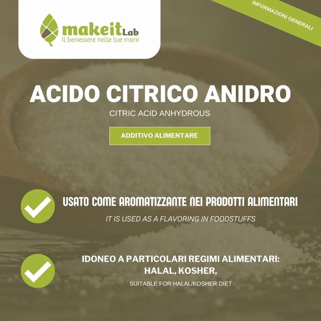 Acido Citrico Anidro E330 Grado Alimentare 250 g