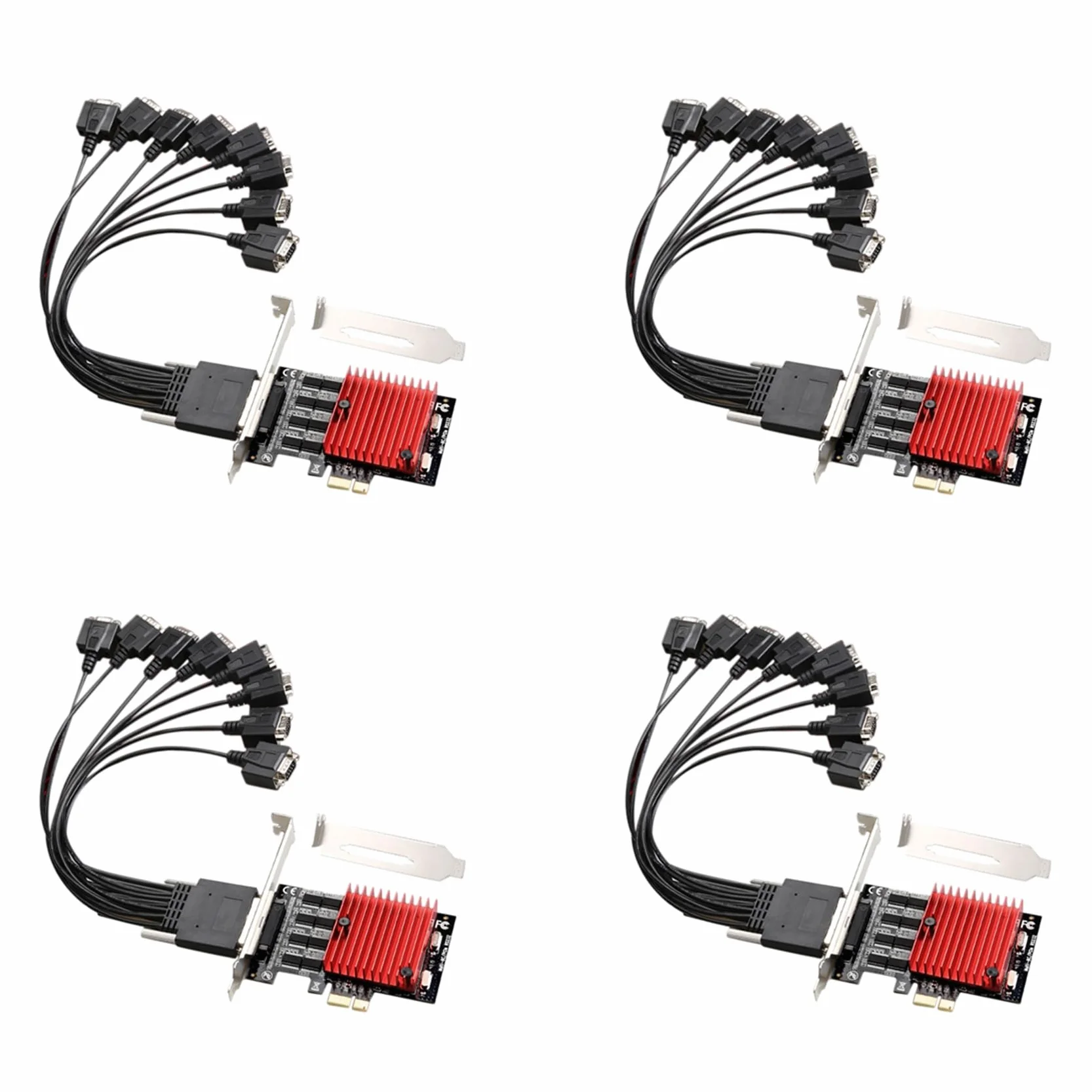 4X Scheda Di Estensione PCIE a 8 Porte RS232 Scheda Seriale PCI-E DB9 a 8 Porte Scheda di Controllo PCI-Express a 8 Chip