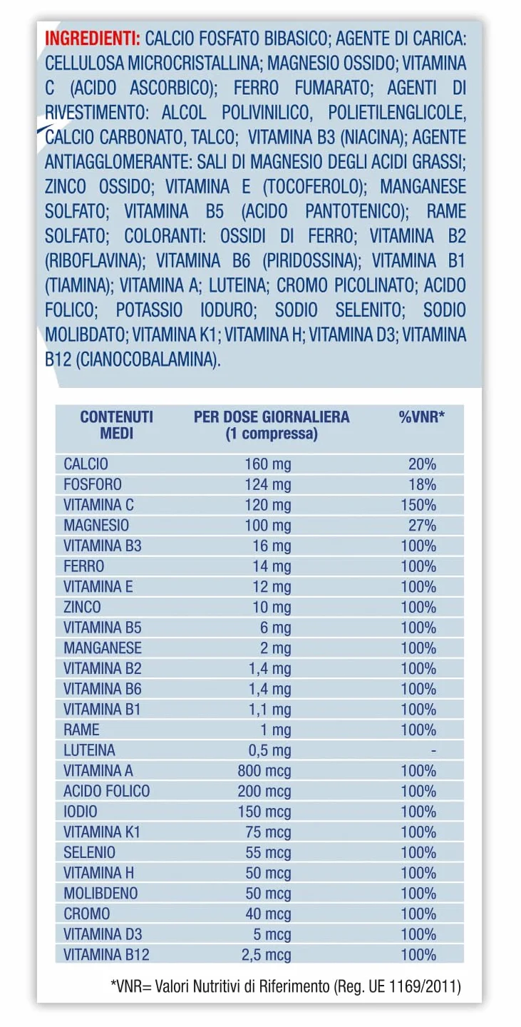Integratore Alimentare Multivitaminico Vita Act 30 Compresse