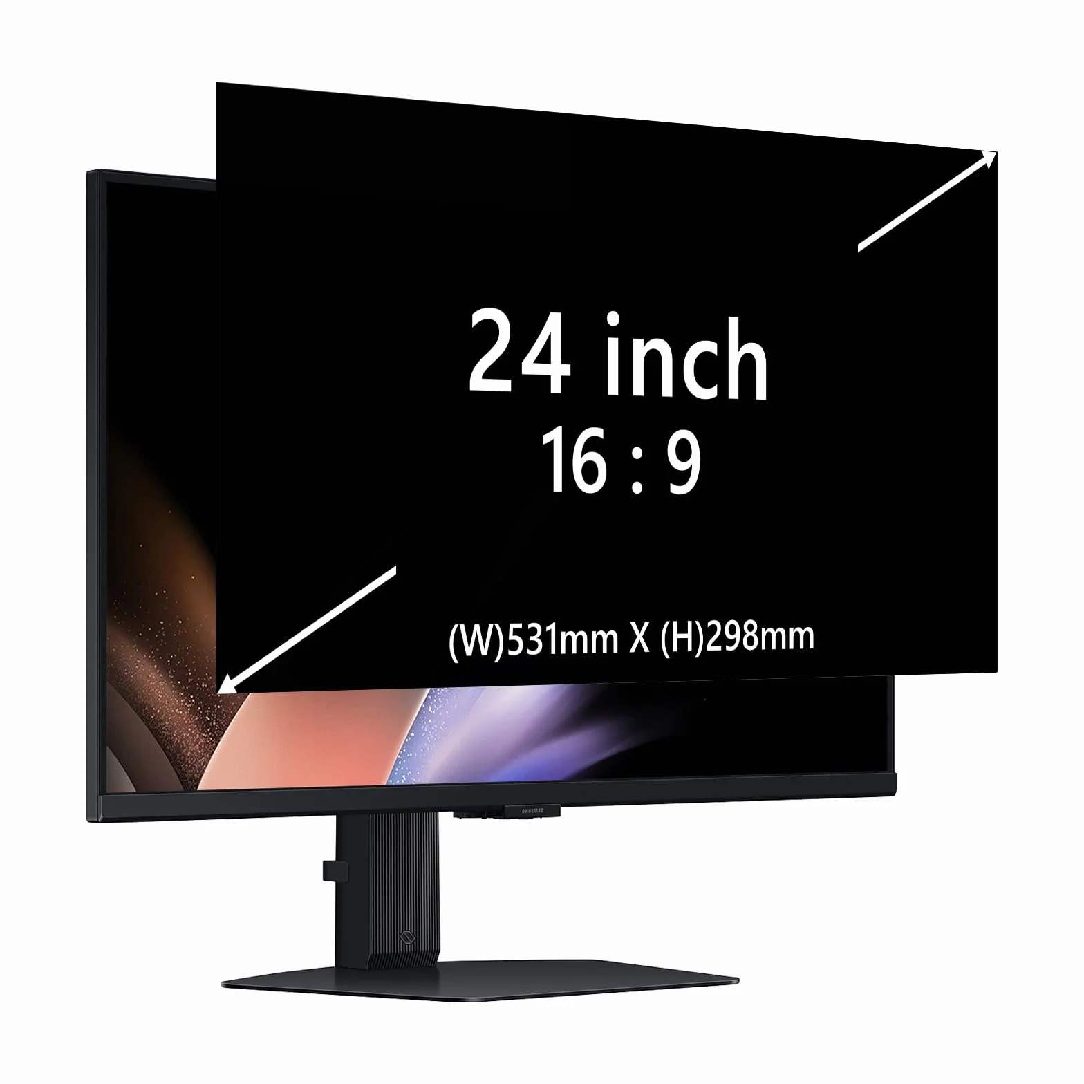 24 Pollici Filtro Privacy Premium, Filtro Privacy Premium & Filtro Anti Luce Blu, Rimovibile Pellicola de Protezione per Filtro Monitor/Laptop Computer (24" pollici 16:9)