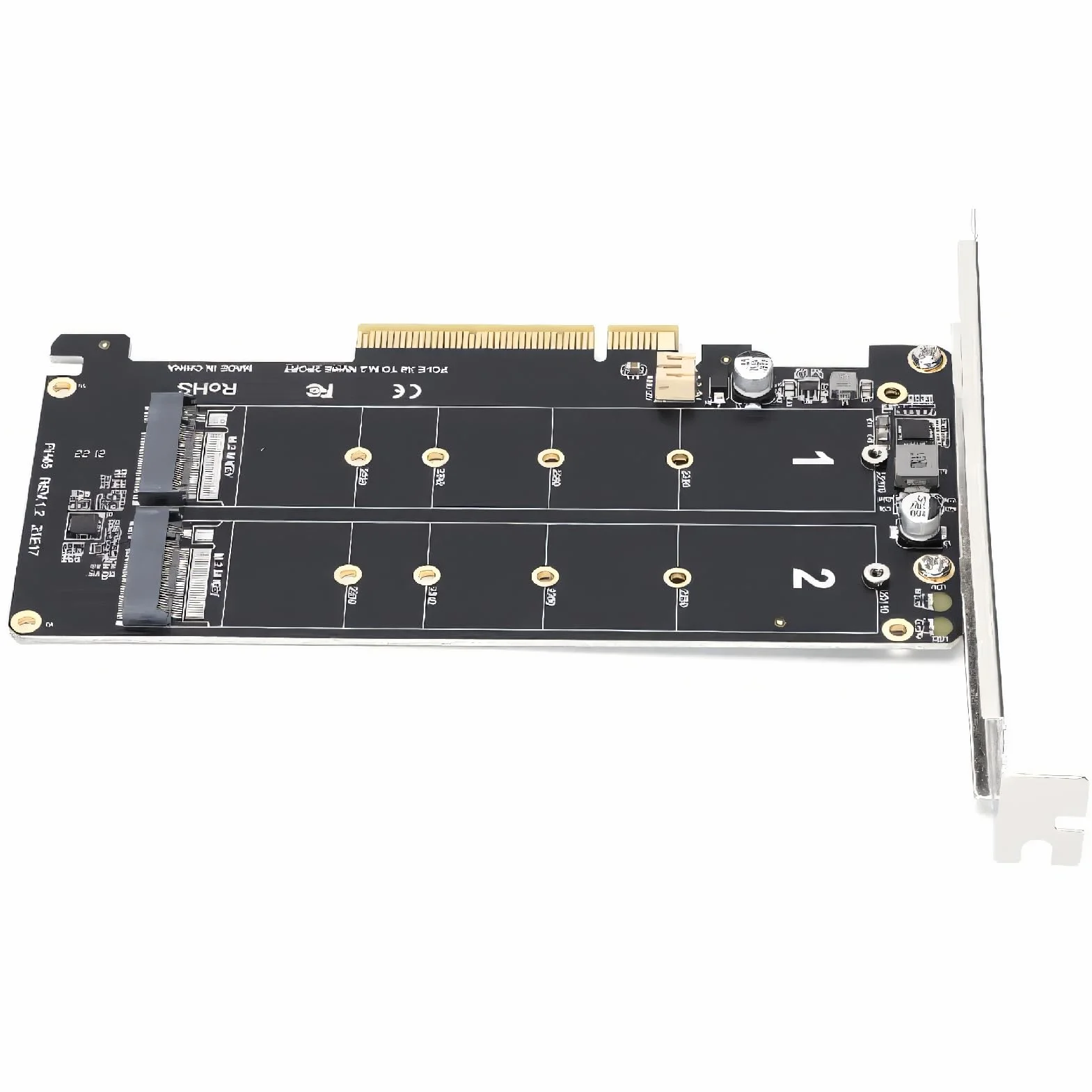 Topiky Scheda Adattatore Dual M 2 NVMe SSD a PCIE X8 M Key, Scheda di Espansione del Convertitore del Convertitore del Disco Rigido della Scheda Array di Divisione del Segnale, Scheda