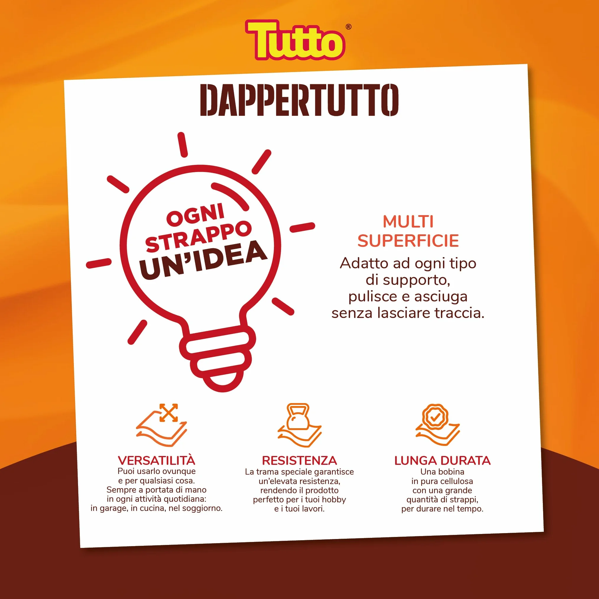 Carta Multiuso Super Assorbente 400 Strappi 2 Veli 1 Pezzo Made in Italy
