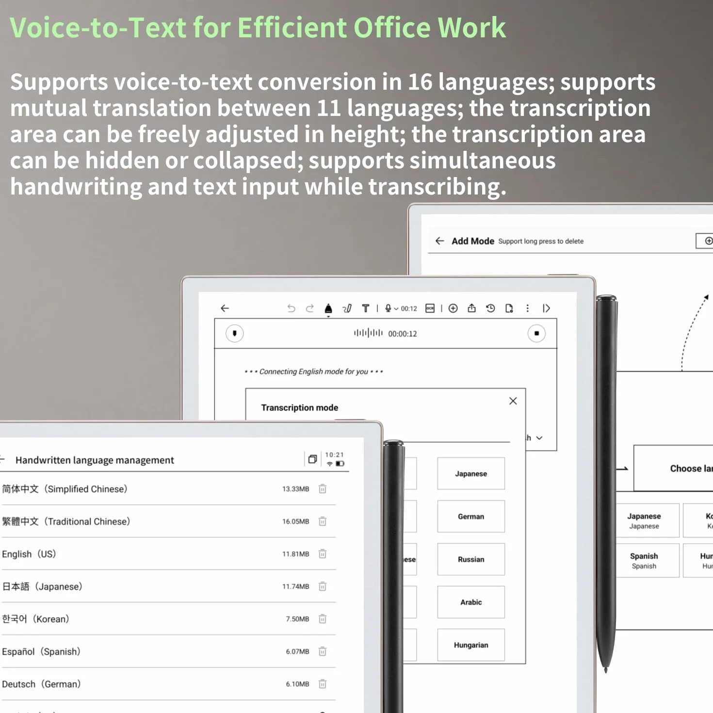 iFLYTEK AINOTE 2 Smart E-Ink Tablet 10,7" Blocco note digitale con Riepilogo Trascrizione Traduzione Riunioni AI Latenza Scrittura <20 ms Batteria 7 Giorni