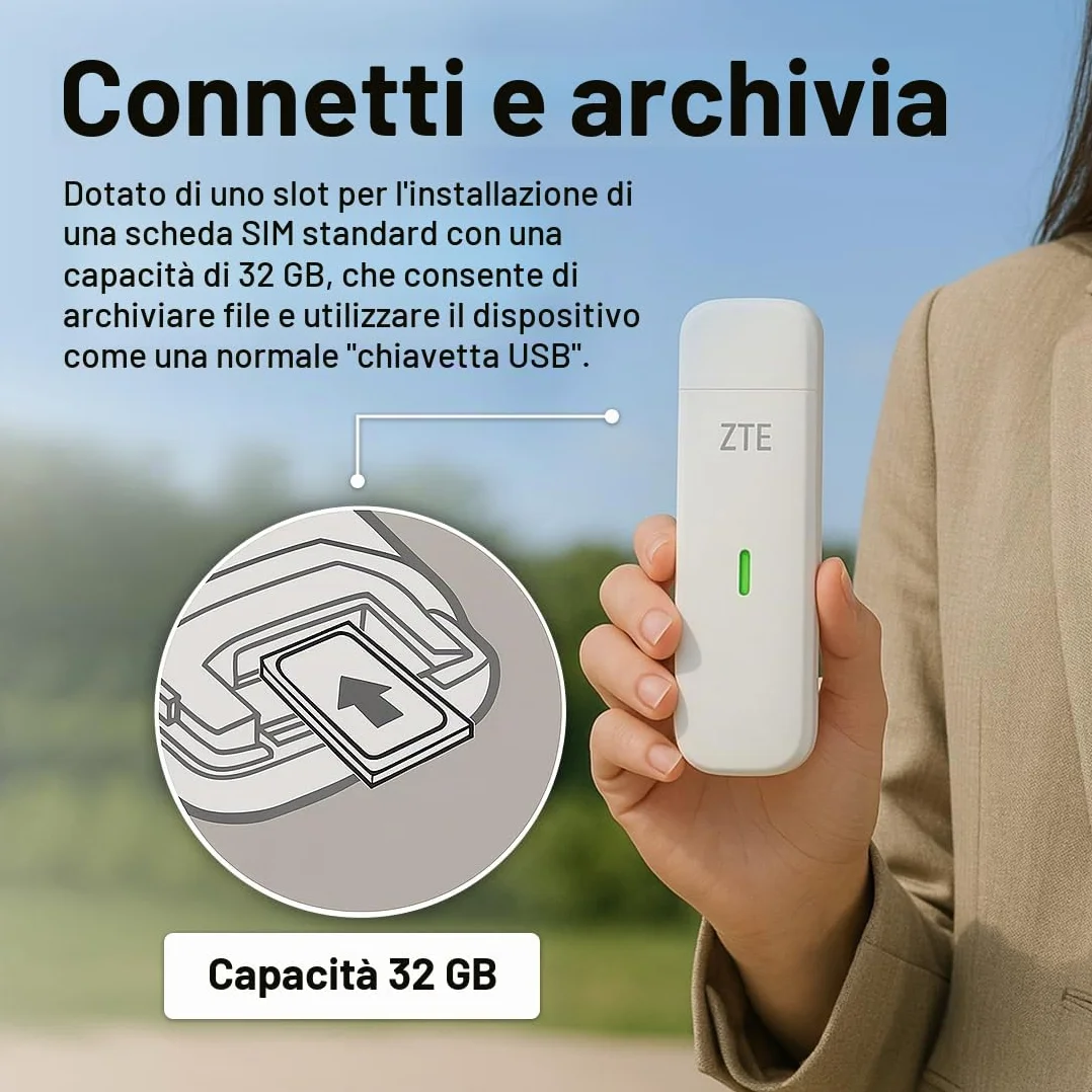 ZTE MF833 CAT4 4G USB Dongle sbloccato multi banda