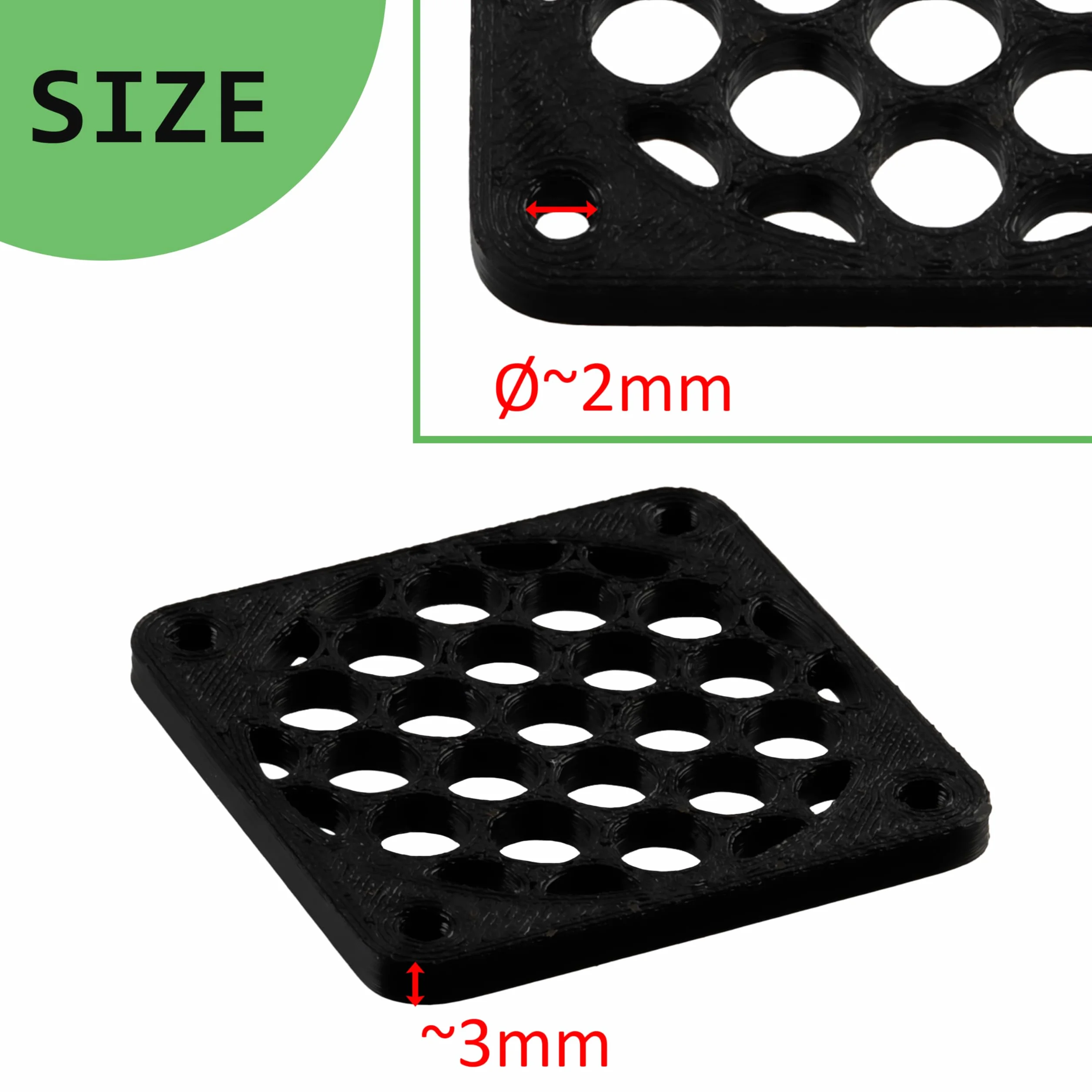 Aerzetix Set di 4 Griglie per Ventola 40x40 mm in plastica per Computer PC stampanti dispositivi audiovisivi proiettori multimediali/Colore Nero