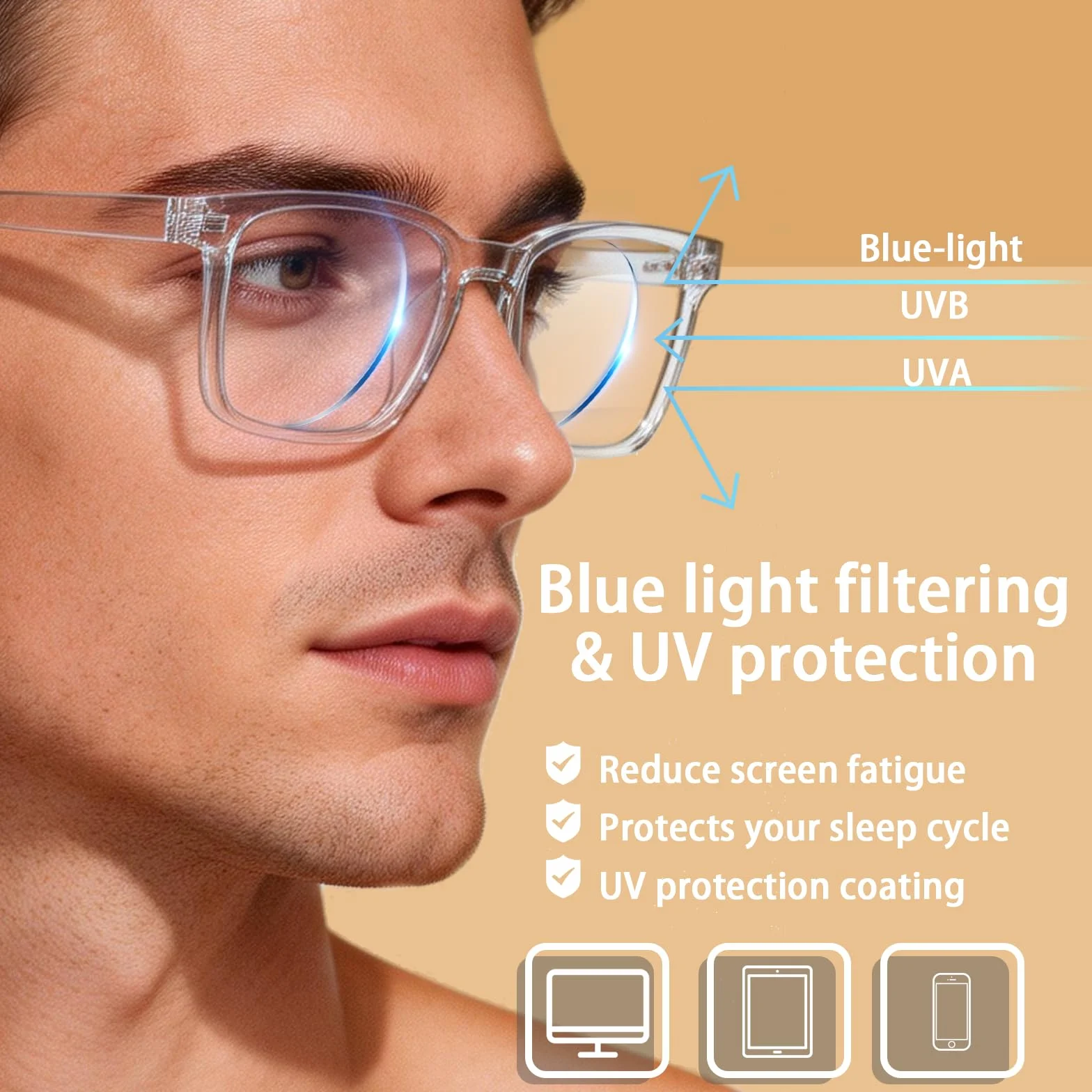 BIRDDIE Occhiali anti-luce blu UV400 antiriflesso per computer
