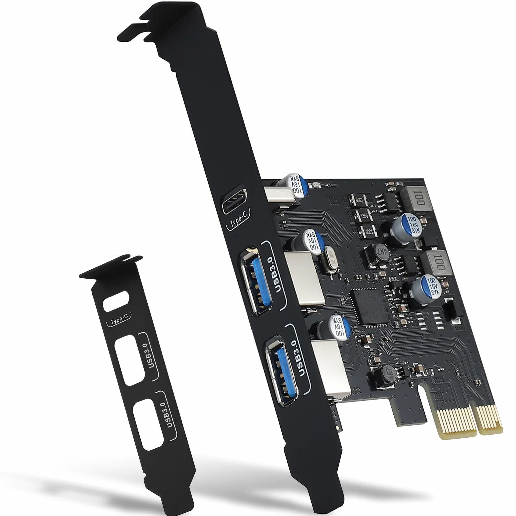 Scheda di espansione PCIe USB 3.0 Power Delivery, PCI Express x 1 to 3 Porte(Type-C, 2x Type-A), Scheda PCIe Controller Card con Ricarica Rapida per PC Desktop Windows XP/7/8/10 Mac OS 10.8.2