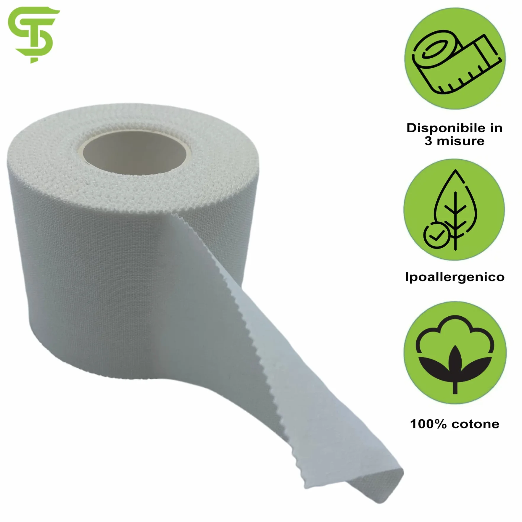 Tape Sportivo Anelastico Ipoallergenico per Bendaggio Funzionale 5cm x 10m 2 Pezzi