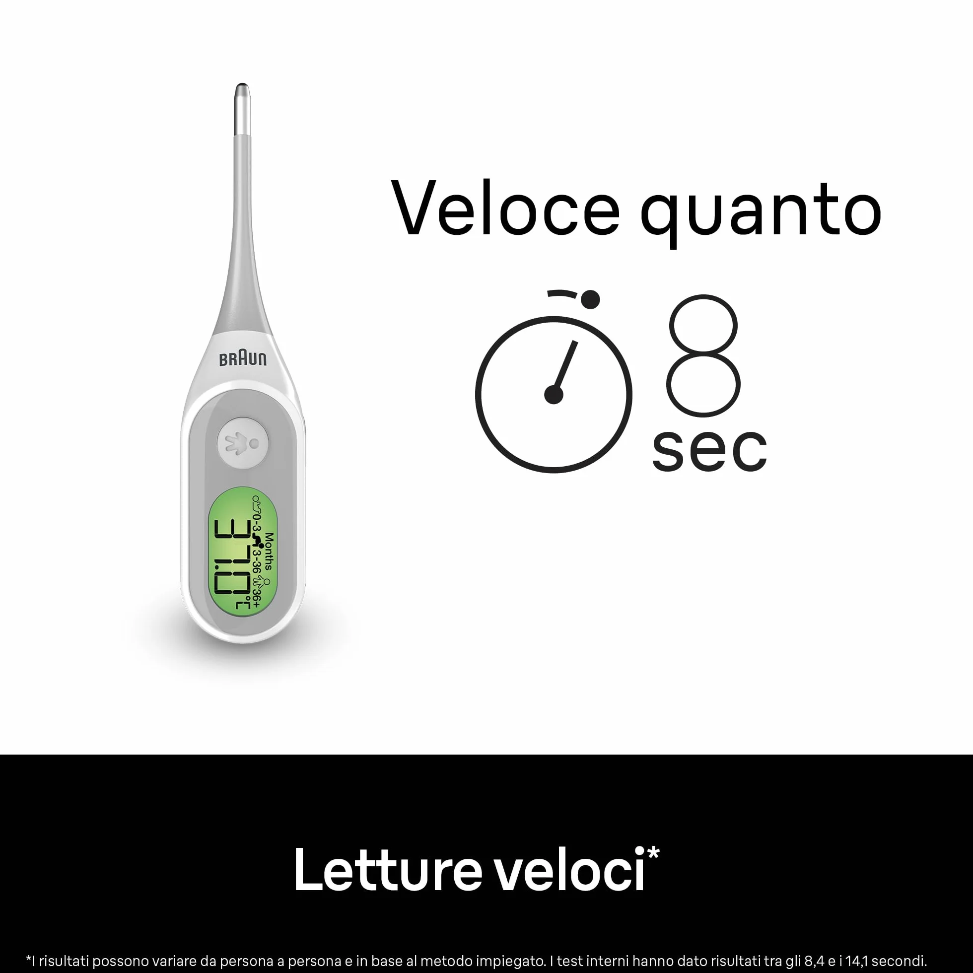 Braun PRT2000 Age Precision Termometro Digitale Orale Rettale Ascellare Neonati Bambini