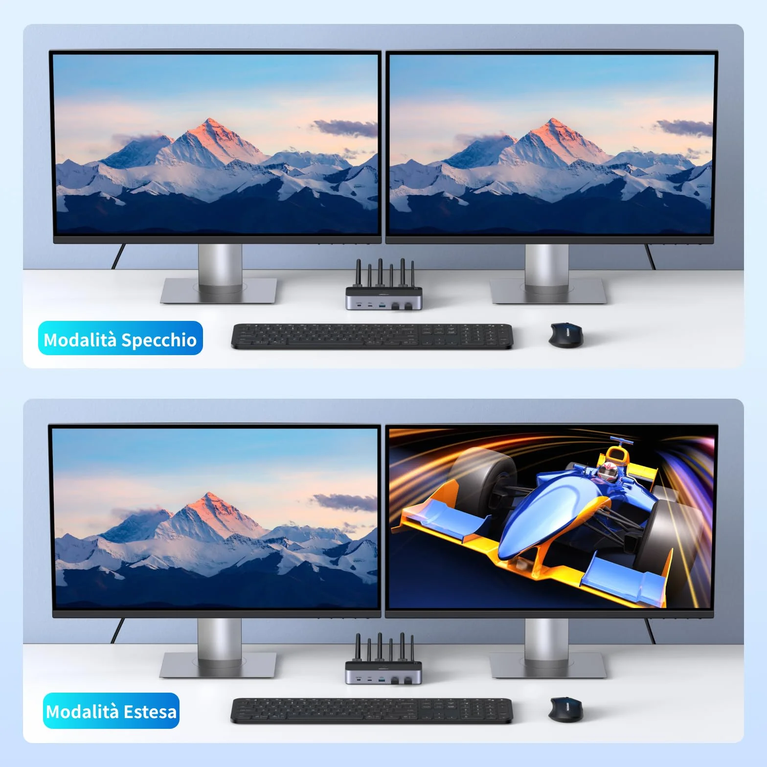 UGREEN Switch KVM HDMI 2.0 2 ingressi 2 uscite 4K 60Hz per 2 PC con 4 porte USB 5Gbps per tastiera, mouse, disco rigido, controller desktop compatibile con Windows, Linux, macOS