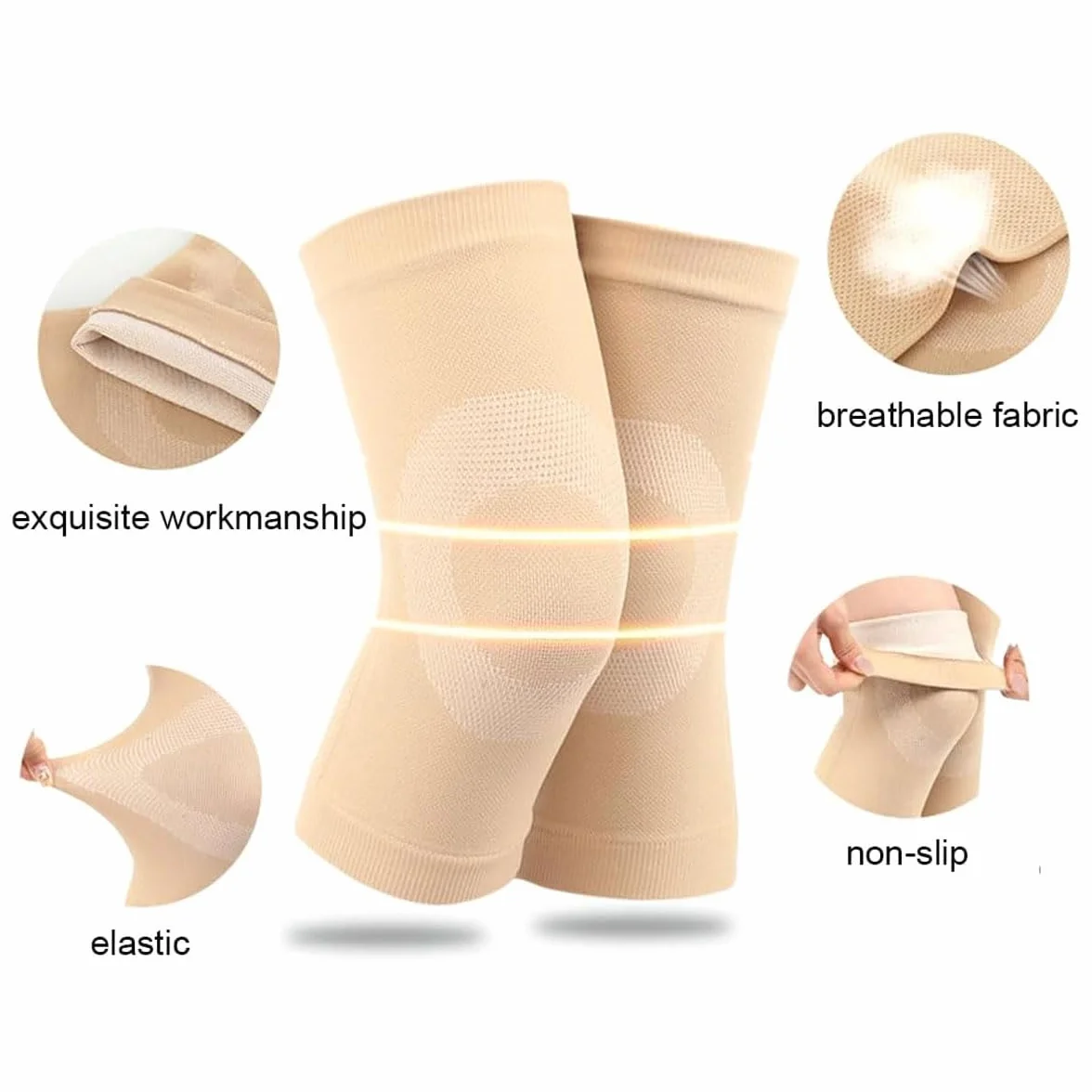 Ginocchiera per artrosi supporto ginocchio Beige L 1 paio