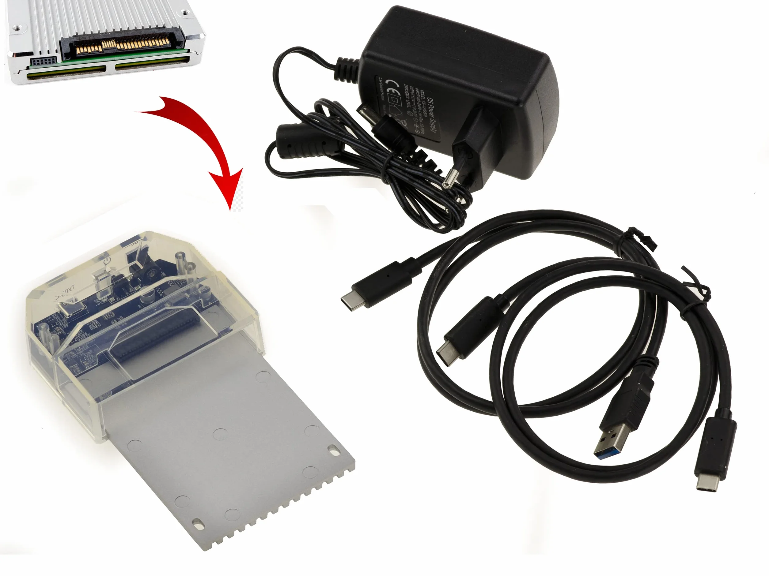 KALEA-INFORMATIQUE Docking station USB 3.1 10G per SSD U2 NGFF SFF-8639 alimentazione 3A