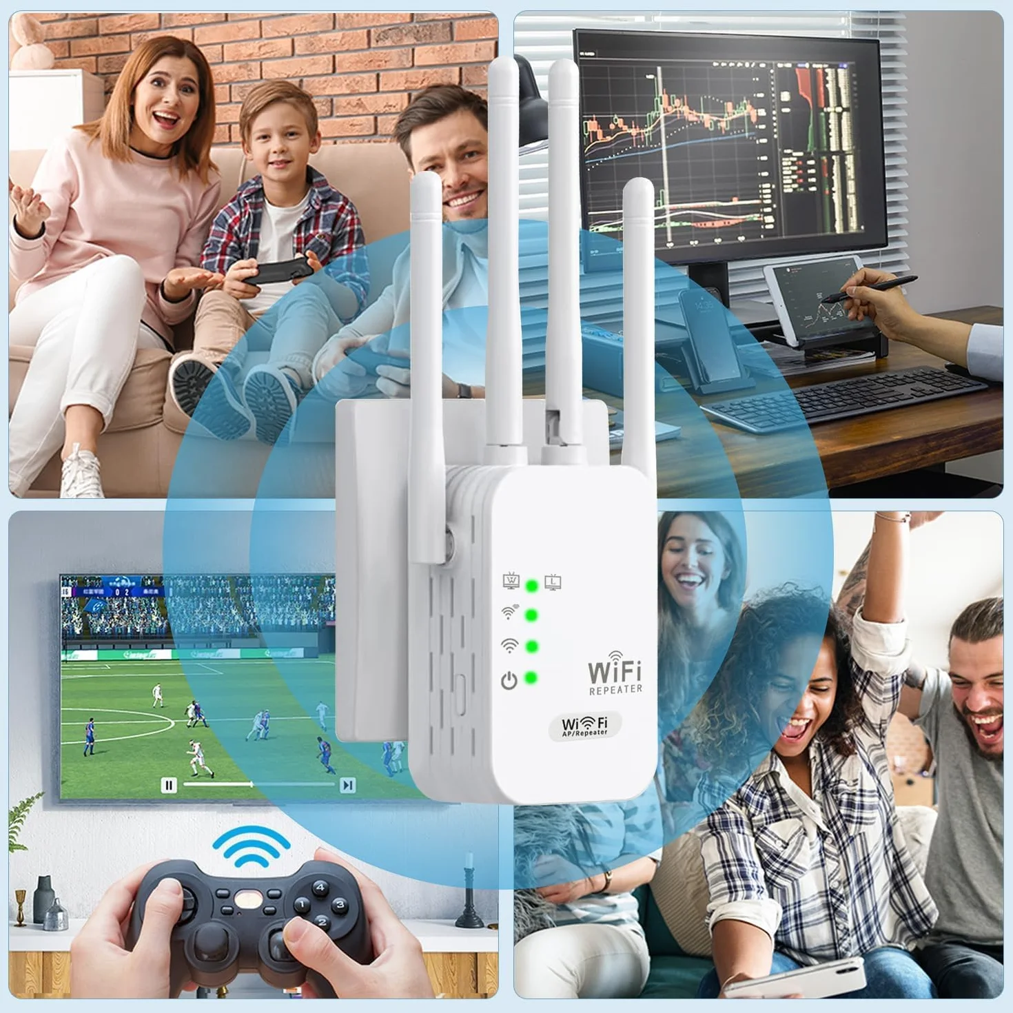 Ripetitore Wireless Wifi Extender e Access Point, 1200Mbps WiFi Potente per Casa Dual Band (2.4GHz/5GHz), Estensore Amplificatore di Segnale Wifi, Porta LAN, Compatibile con Tutti i Modem Router