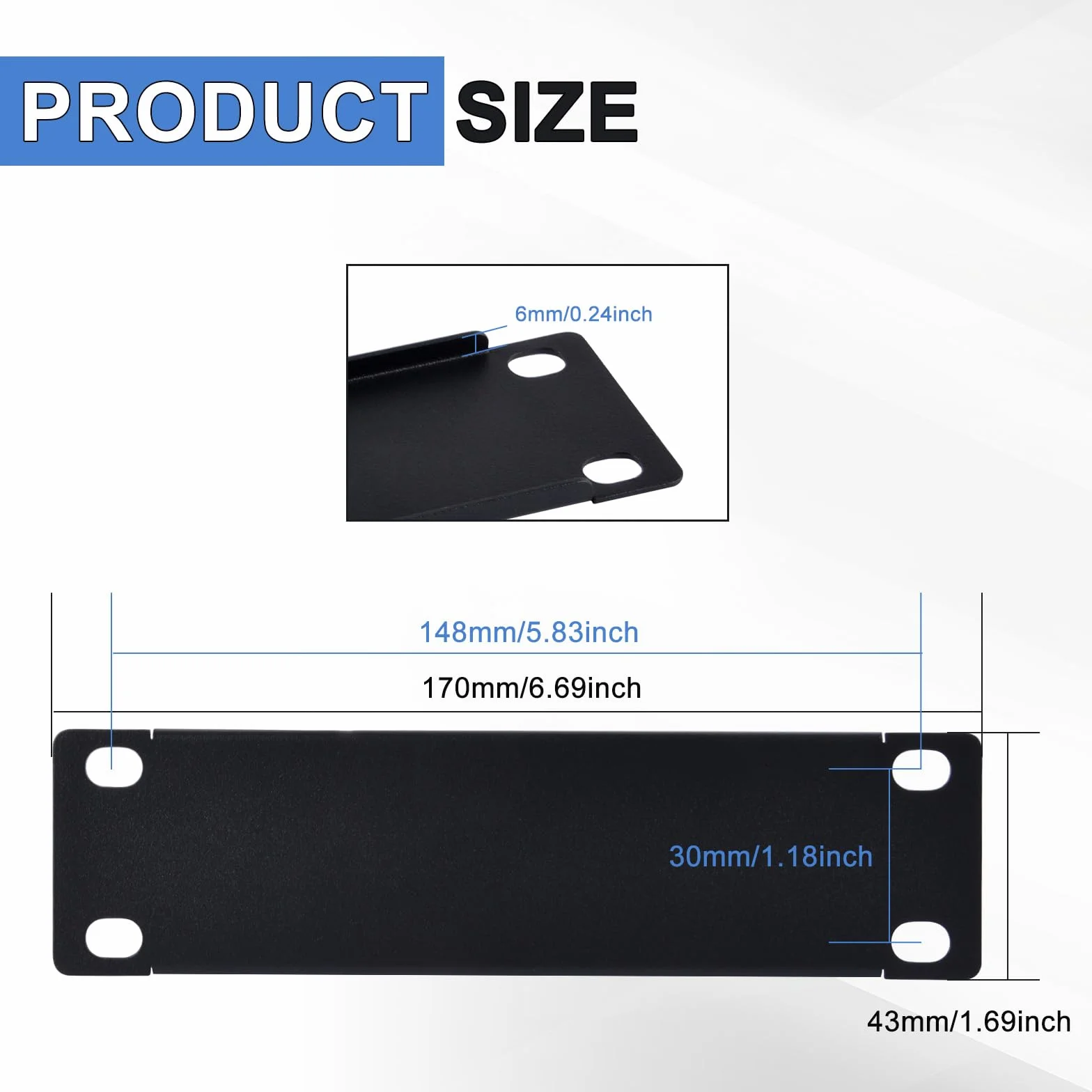 GeeekPi Pannello vuoto da 7" 1U in metallo per montaggio su rack DeskPi RackMate TT