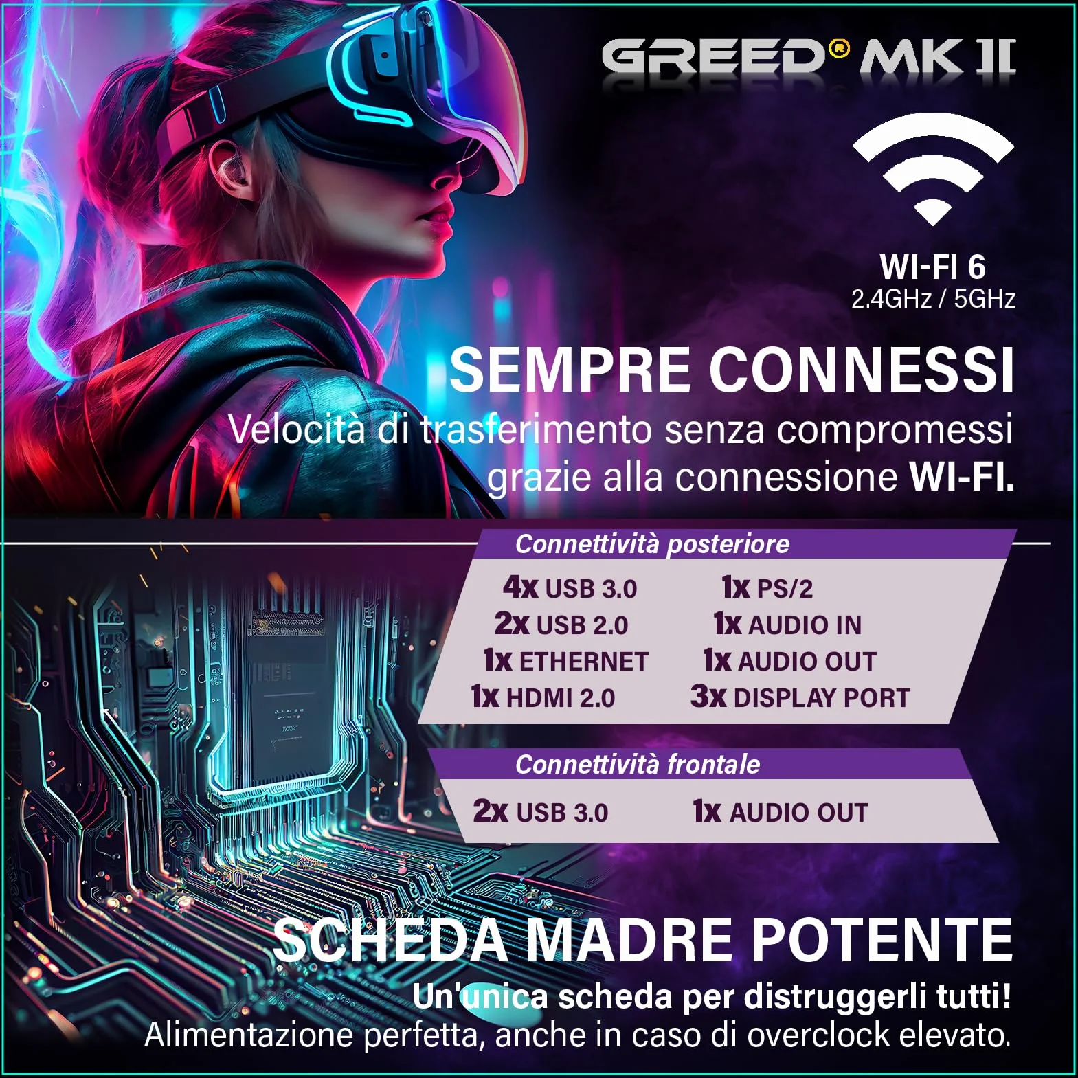 Greed Mk2-4K Gaming PC AMD Ryzen 7 5700X Nvidia RTX 5060 Ti 8GB 32GB DDR4 RAM 1TB SSD WLAN W11 Pro