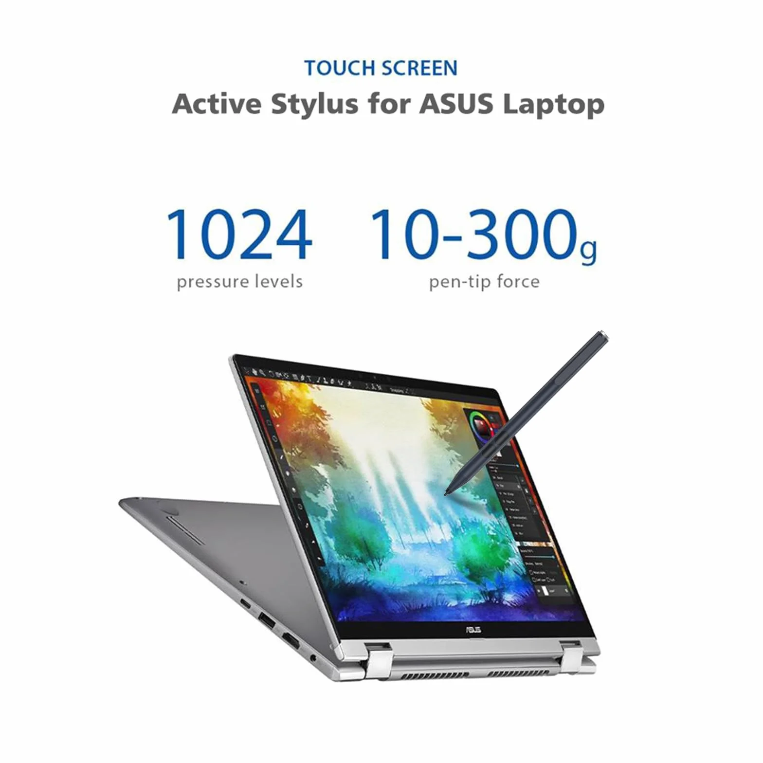 Pennino Stylus Pen per dispositivi ASUS Touch Screen, 1024 livello di pressione (durata della batteria 2500 ore), Tablet Pen con Asus SA203H per ZenBook e VivoBook Slate