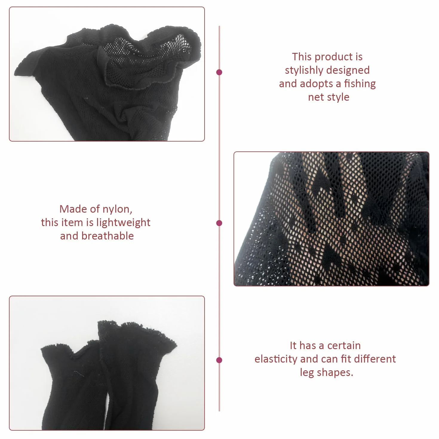 Calze a Rete da Donna 2 Pezzi, Calze Sexy in Pizzo Elee, Accessori Abbigliamento