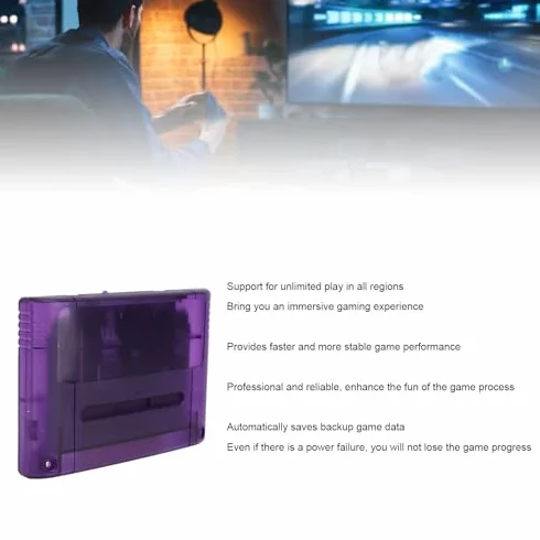 Cartuccia di Gioco SFC - 8GB - 3000 in 1 - Scheda di Gioco Multifunzionale con Backup Automatico (Viola)