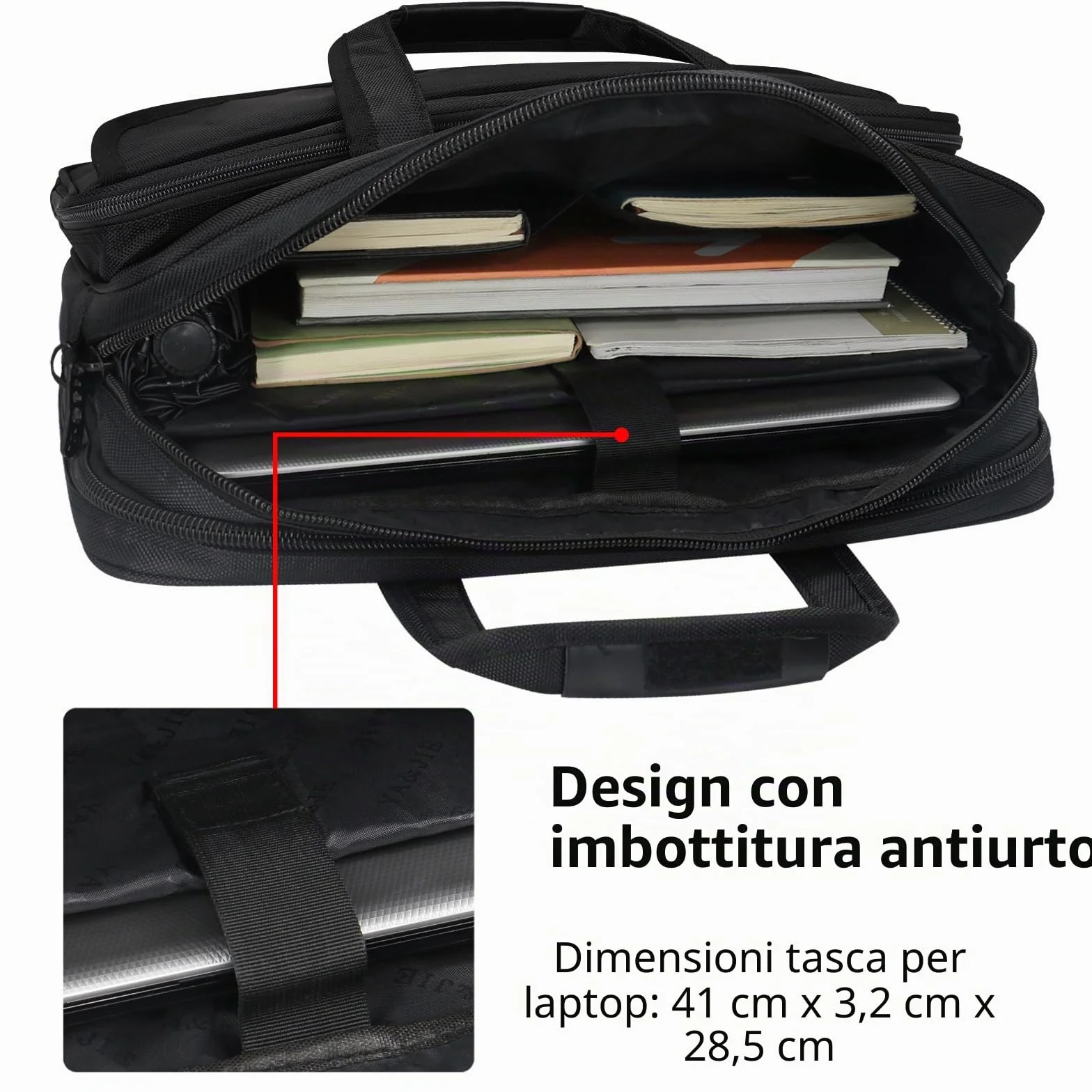 Taygeer Borsa Porta PC, 17 Pollici Borsa per PC Portatile Notebook Impermeabile Borse a Tracolla per Laptop Borse da Lavoro per Uomini Donne Insegnanti Affari Viaggi Universitari, Nero