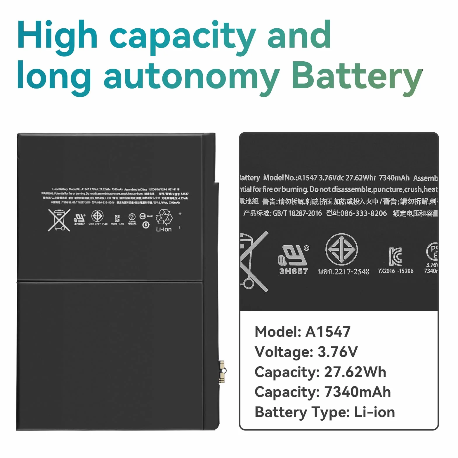 A1547 Tablet Batteria per i-Pad Air 2 2nd Generation Gen A1566 A1567 2014 iPad5,3 iPad5,4 MGLW2LL/A MH0W2LL/A MGL12LL/A MNV62LL/A MH2V2LL/A MH2W2LL/A MH2U2LL/A MNW22LL/A MGKM2LL/A MH182LL/A MGKL2LL/A
