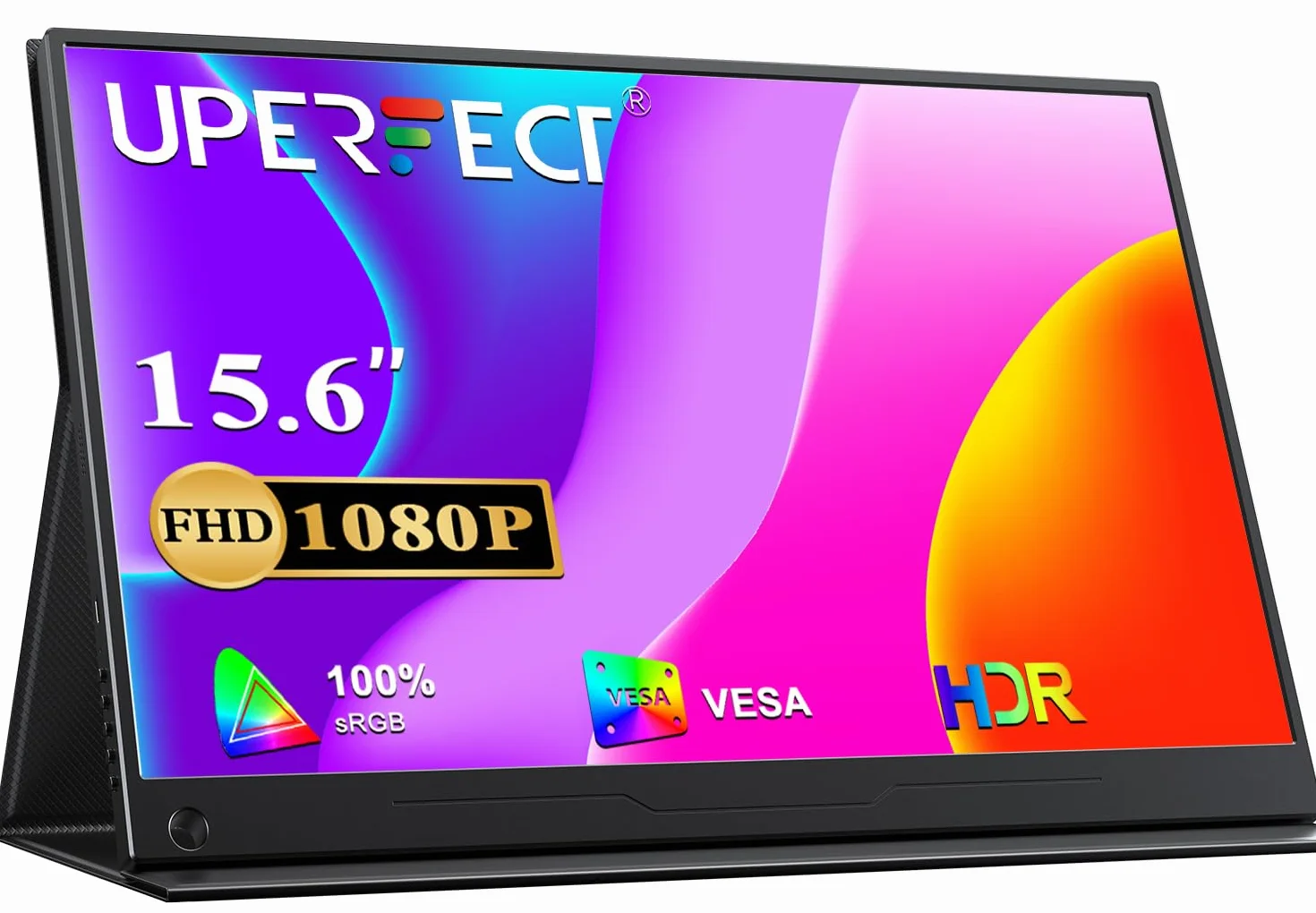 UPERFECT Monitor Portatile 15,6 Pollici FHD 1080P Schermo IPS Opaco con Standard HDMI Type-C, Compatibile con VESA, Secondo Display per Laptop/PC/Telefono/Switch/Xbo, con Copertura Intelligente