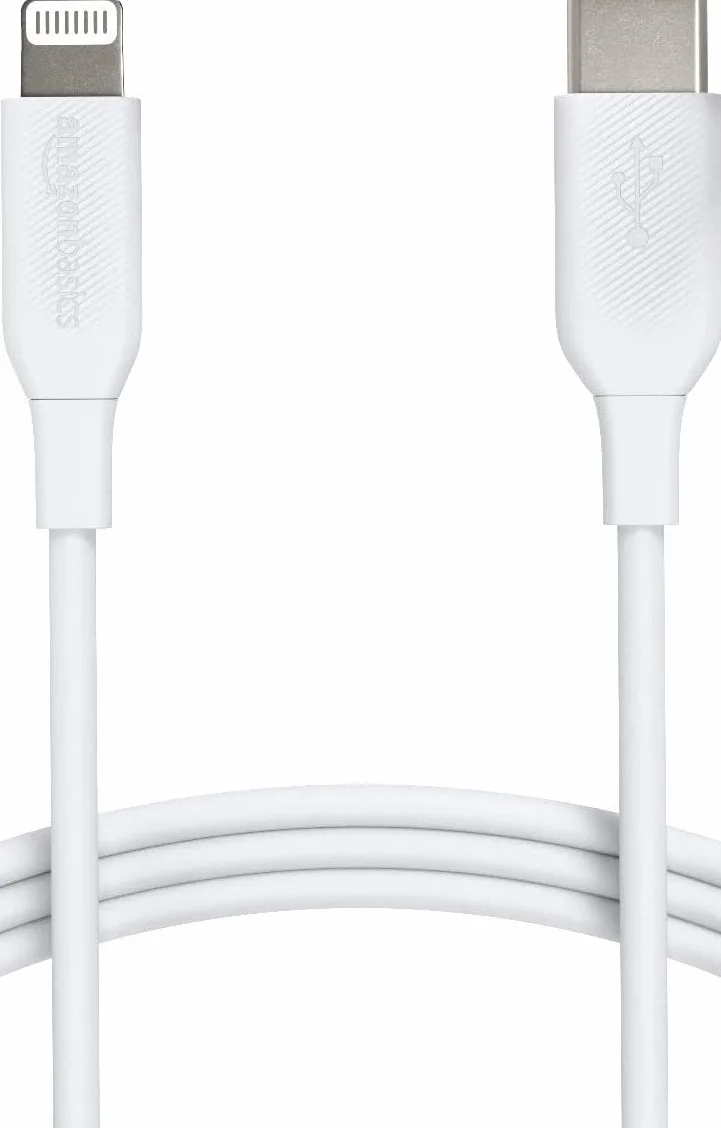 Amazon Basics Cavo USB-2.0 da tipo C a Lightning (certificato MFi), 0.9 m, Bianco