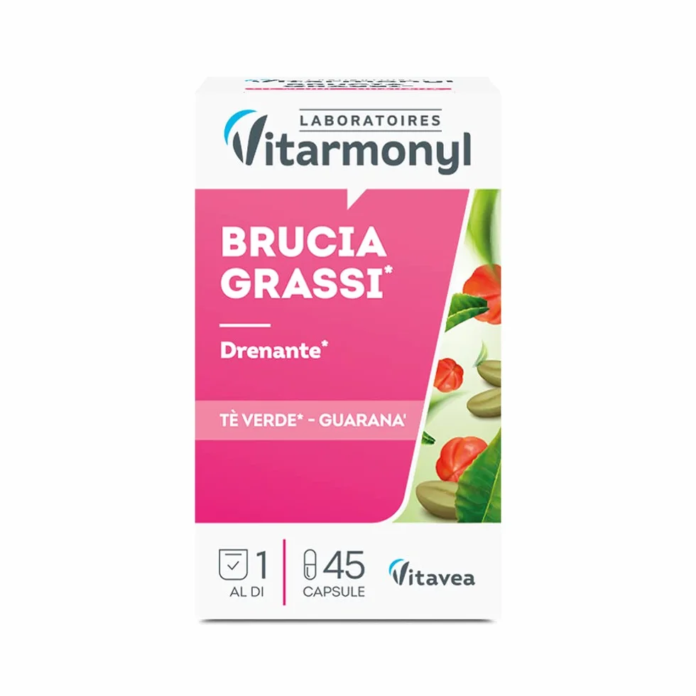 Vitarmonyl Integratore Drenante Tè Verde e Guaranà 45 Capsule Supporto Metabolismo Energetico