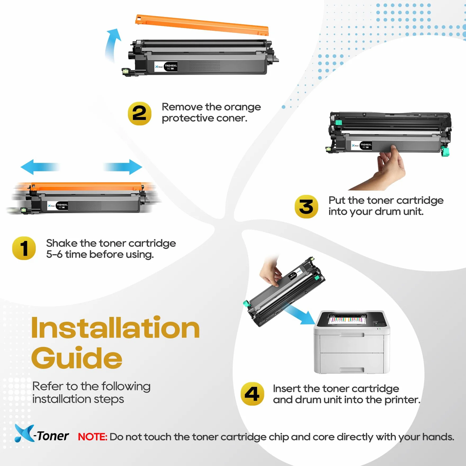 X-Toner TN248 TN248XL Toner Compatibile con Brother TN248 HL-L3240CDW | Compatibile con Brother MFC-L3760CDW DCP-L3560CDW MFC-L3740CDWE HL-L3220CWE DCP-L3520CDWE MFC-L8390CDW MFC-L8340CDW TN-248VAL