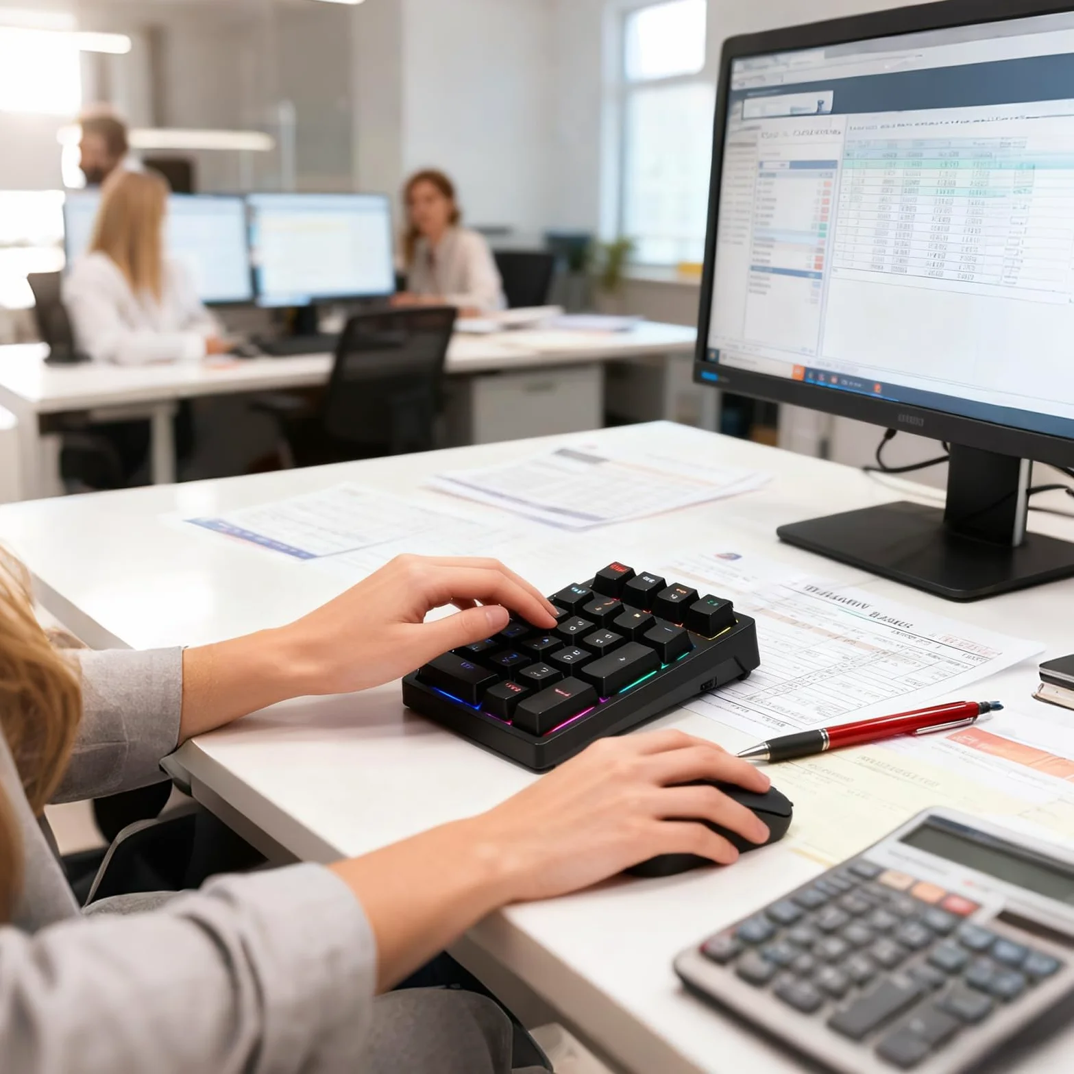 Tastierino Numerico Tastiera Meccanica Compatta con Porta USB | Tastierino Numerico Senza Fili Con 21 Tasti Meccanici Adatto Per La Contabilità Finanziaria E Per I Desktop I Computer I